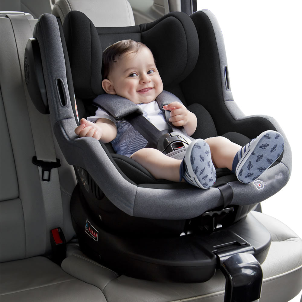 babyGO Iso360 i-Size Kindersitz 40–105 cm - 360° Autositz mit ISOFIX & Standfuß