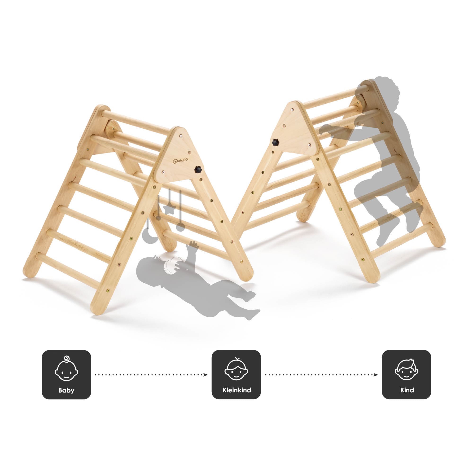 Kletterdreieck Klettergerüst Woodland Montessori – Holz Kinder babyGO