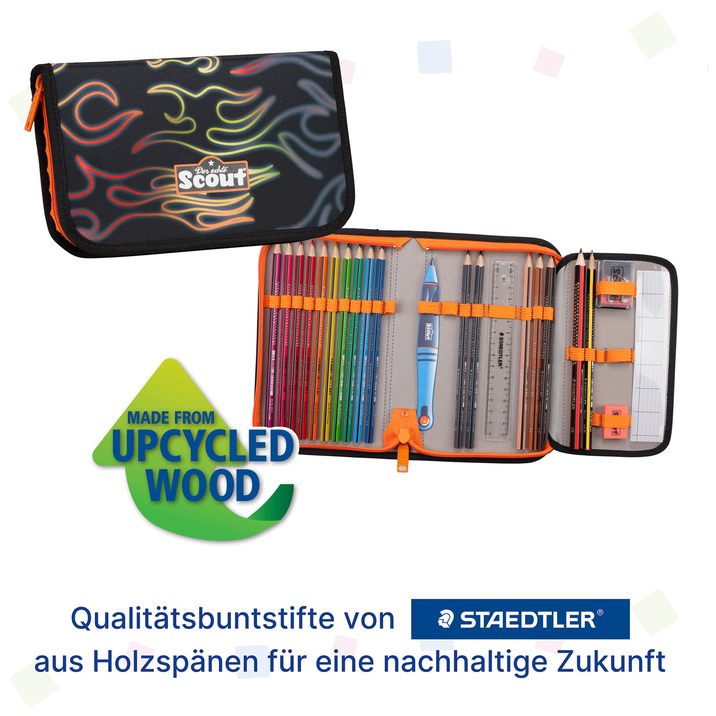 Scout Schulranzen-Set Safety Light Flames – ergonomisch & sicher