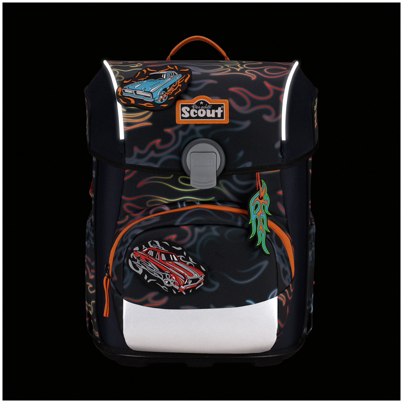 Scout Schulranzen-Set Safety Light Flames – ergonomisch & sicher