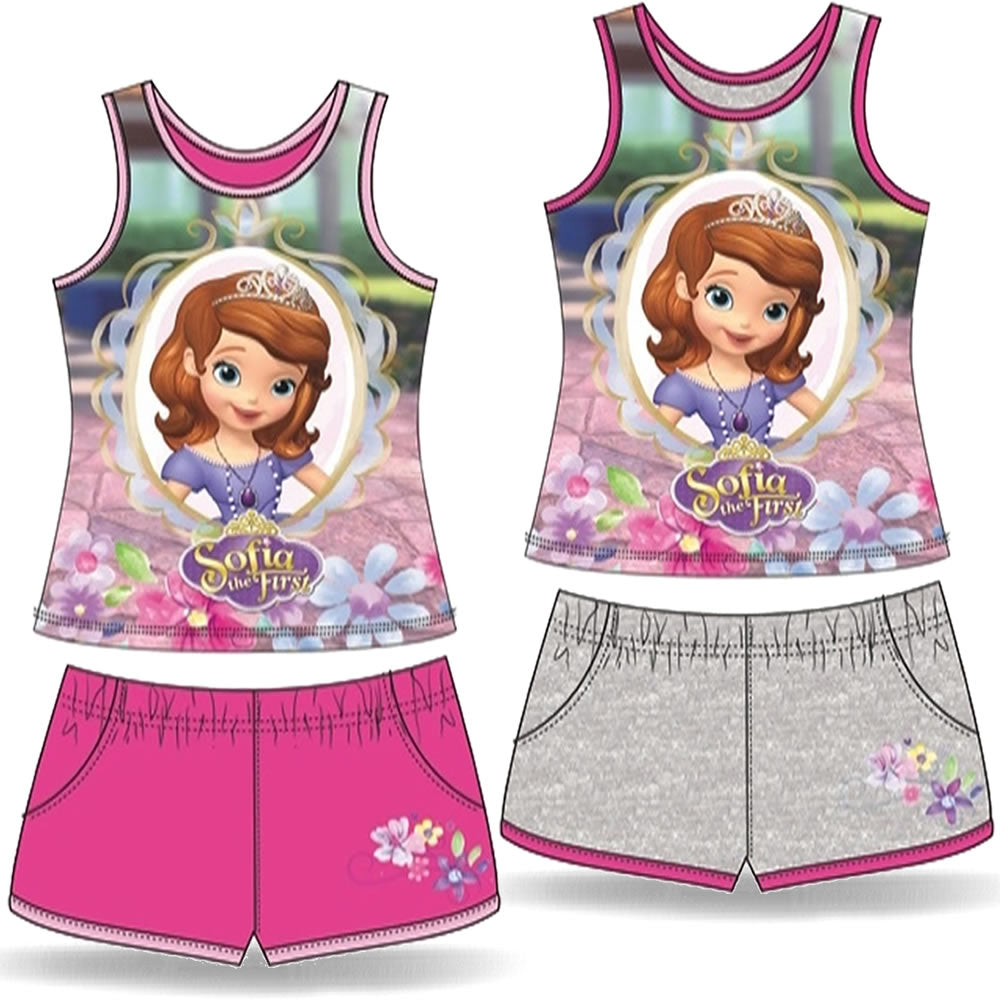 Prinzessin Sofia Shirt Top 2 Teiler Kurze Hose Mädchen Kinder Disney