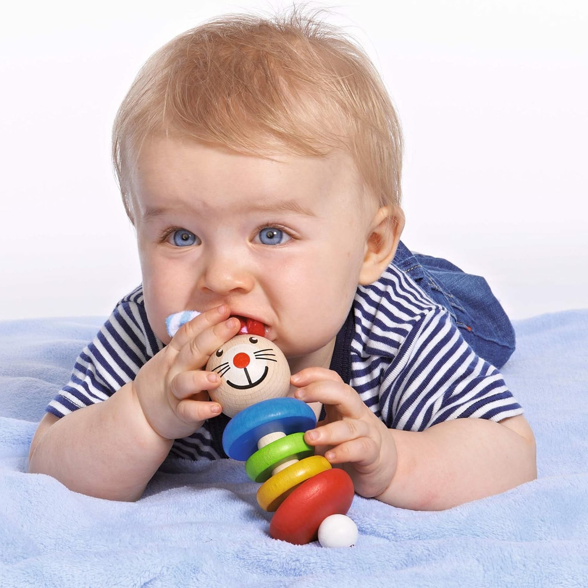Eichhorn Heros Baby Greifling mit Hasenmotiv