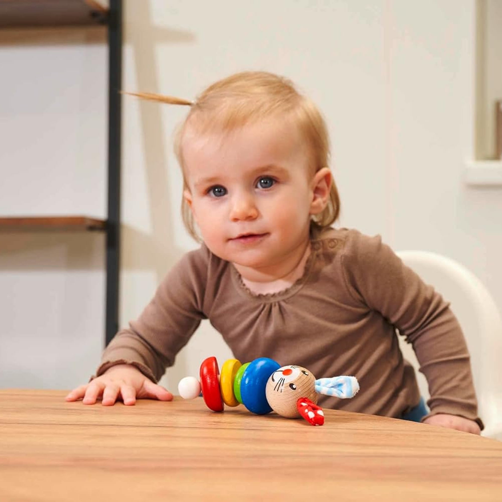 Eichhorn Heros Baby Greifling mit Hasenmotiv