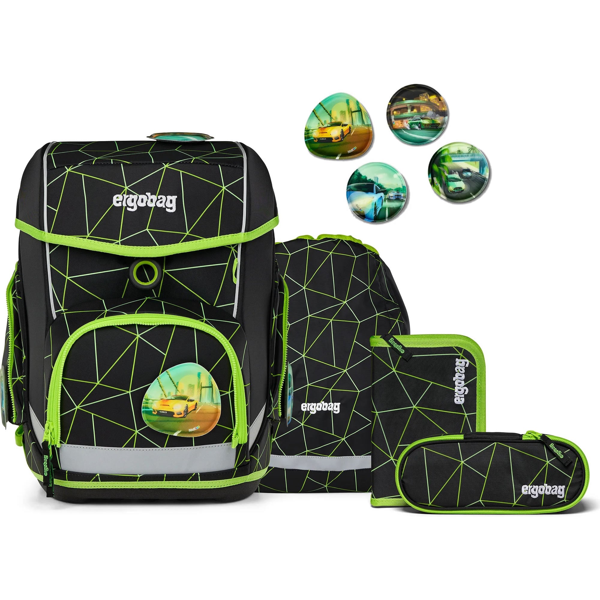 Ergobag Cubo Schulranzen CyBär Race – Set 5-tlg.