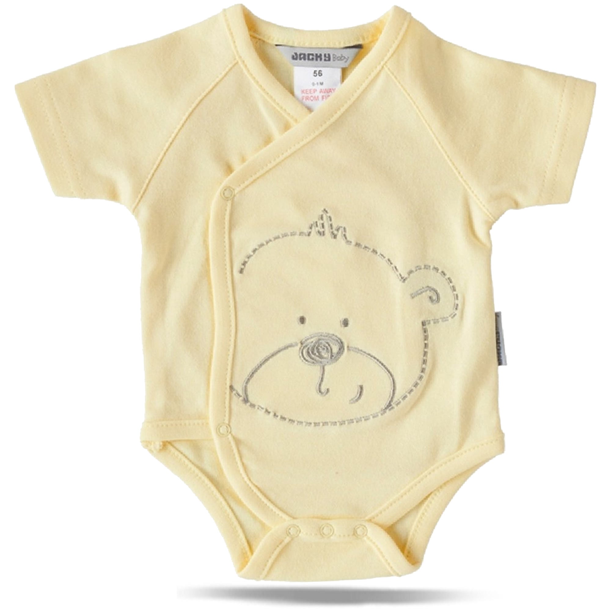 Jacky Baby Wickelbody Body Kurzarm Gelb Bär