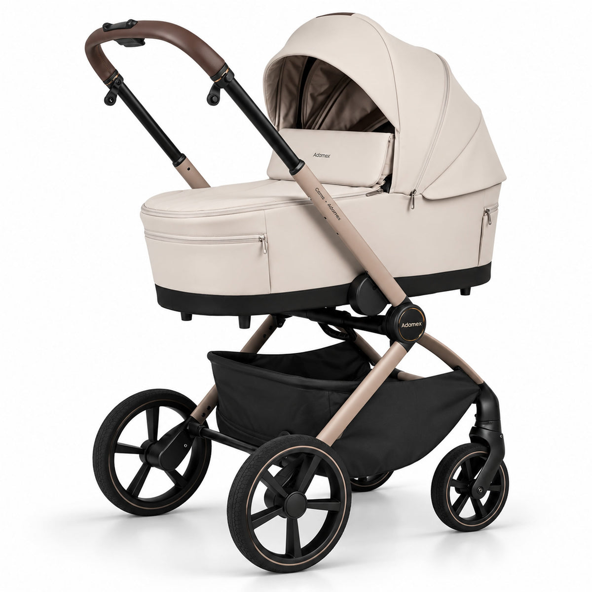 Adamex COMO 2-in-1 Kinderwagen Natura Beige – faltbare Babywanne