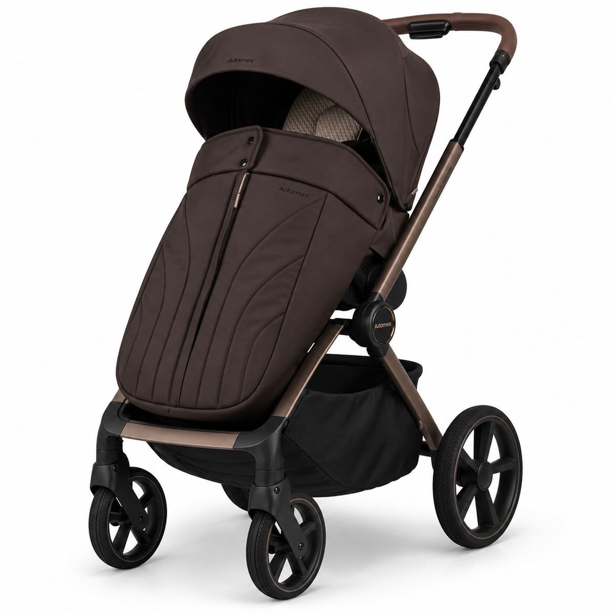 Adamex COMO 2-in-1 Kinderwagen Braun – faltbare Babywanne