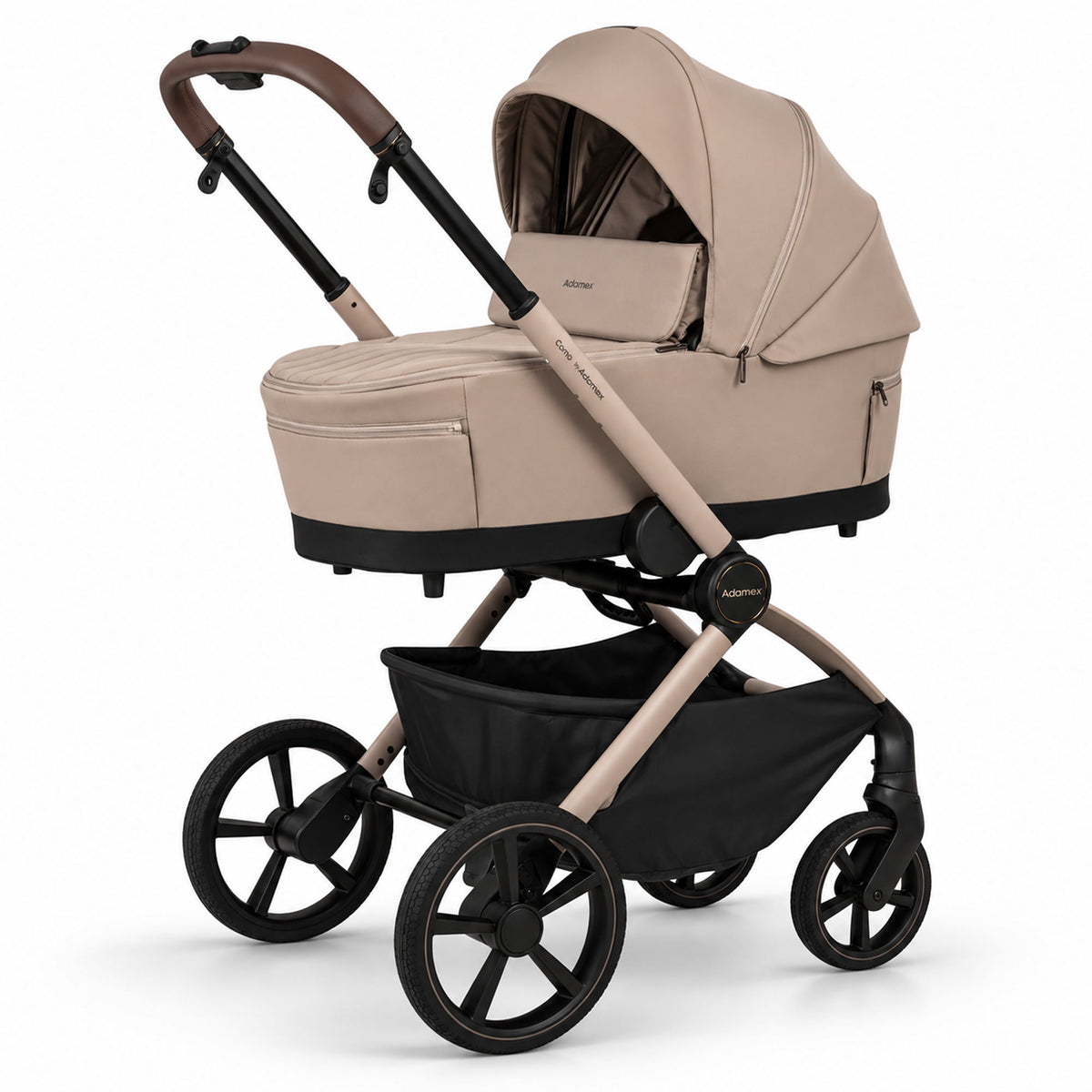 Titel: Adamex COMO 2-in-1 Kinderwagen Cappuccino – faltbare Babywanne