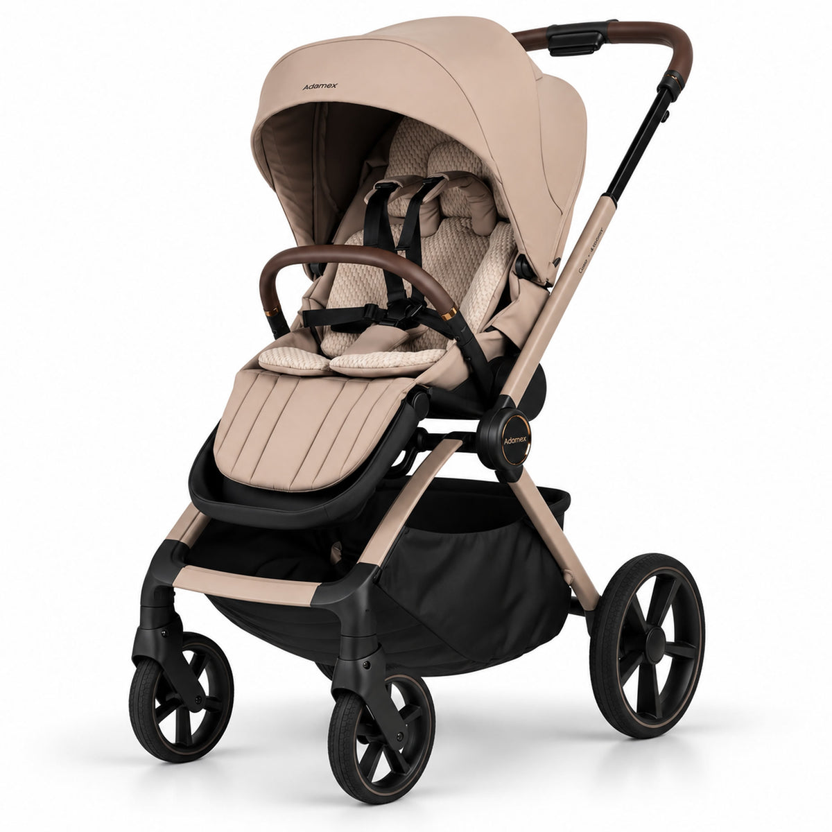 Titel: Adamex COMO 2-in-1 Kinderwagen Cappuccino – faltbare Babywanne