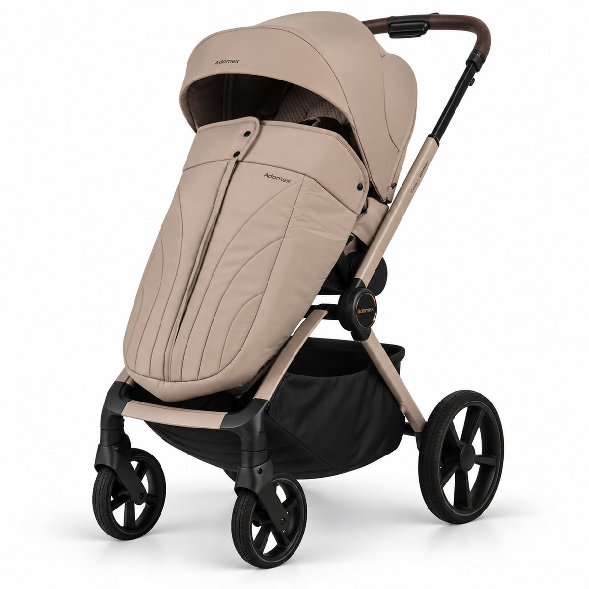Titel: Adamex COMO 2-in-1 Kinderwagen Cappuccino – faltbare Babywanne