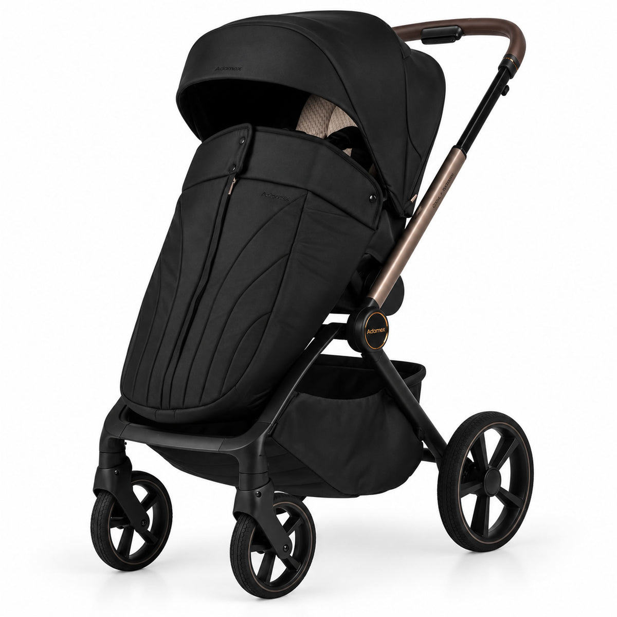 Adamex COMO 2-in-1 Kinderwagen Schwarz – faltbare Babywanne