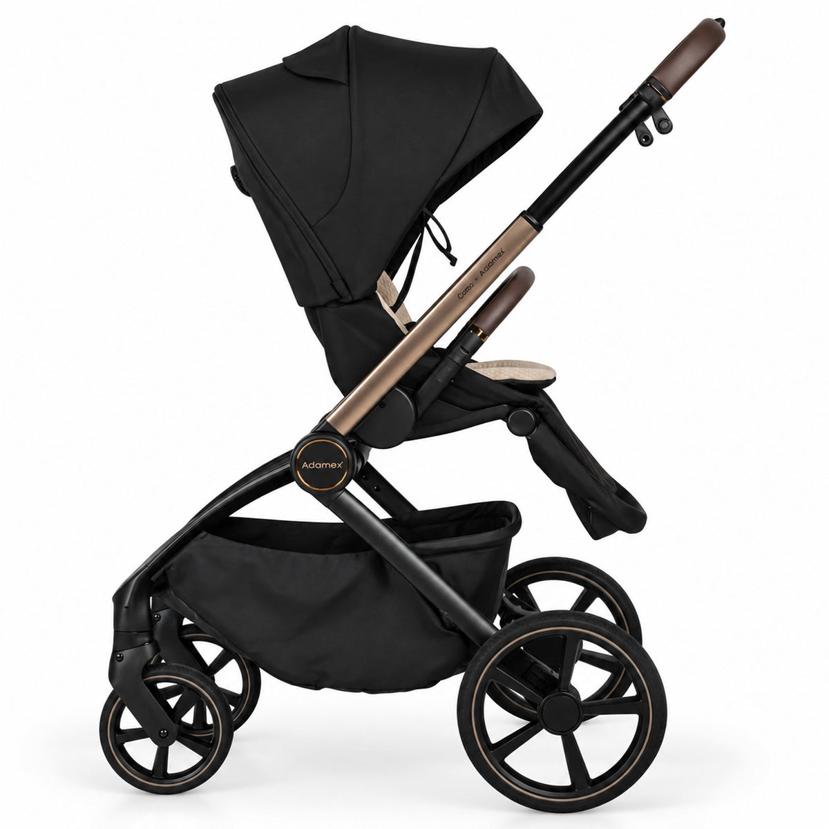 Adamex COMO 2-in-1 Kinderwagen Schwarz – faltbare Babywanne