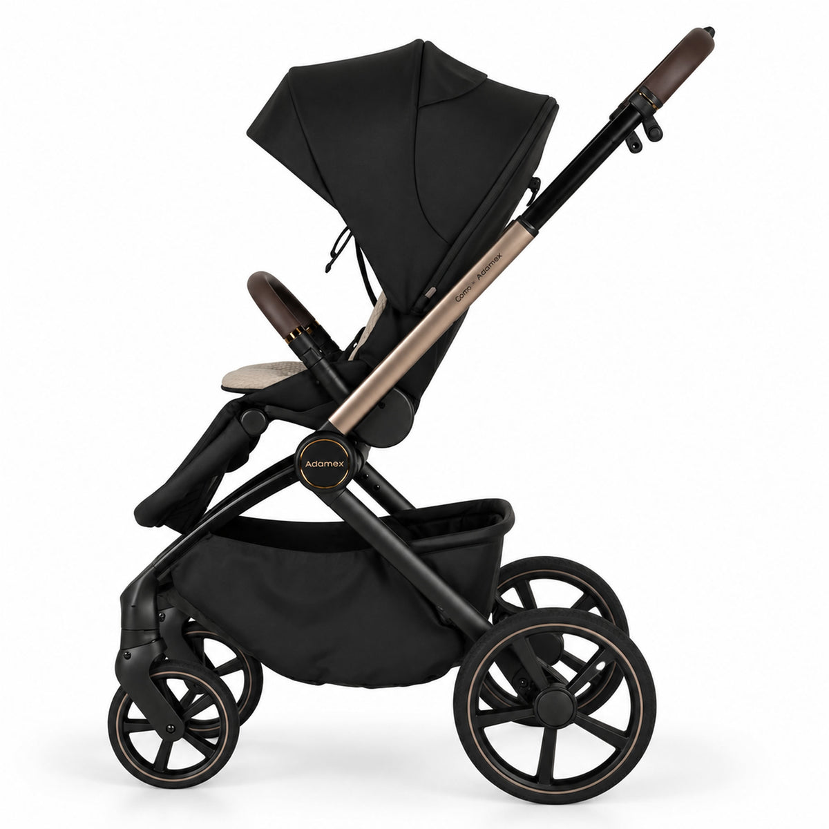 Adamex COMO 2-in-1 Kinderwagen Schwarz – faltbare Babywanne