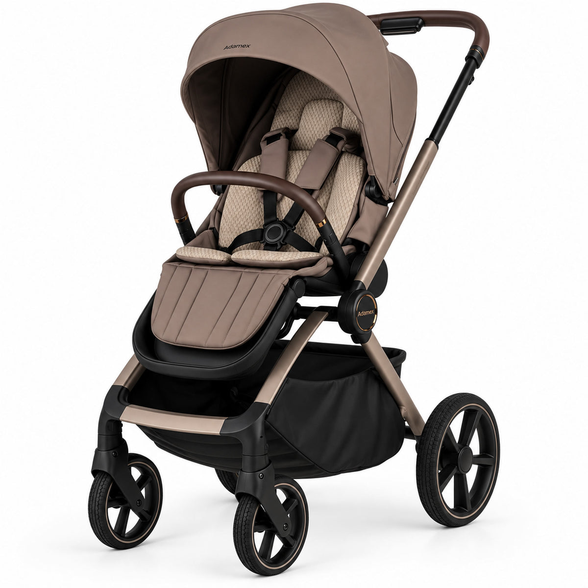 Adamex COMO 2-in-1 Kinderwagen Taupe – faltbare Babywanne