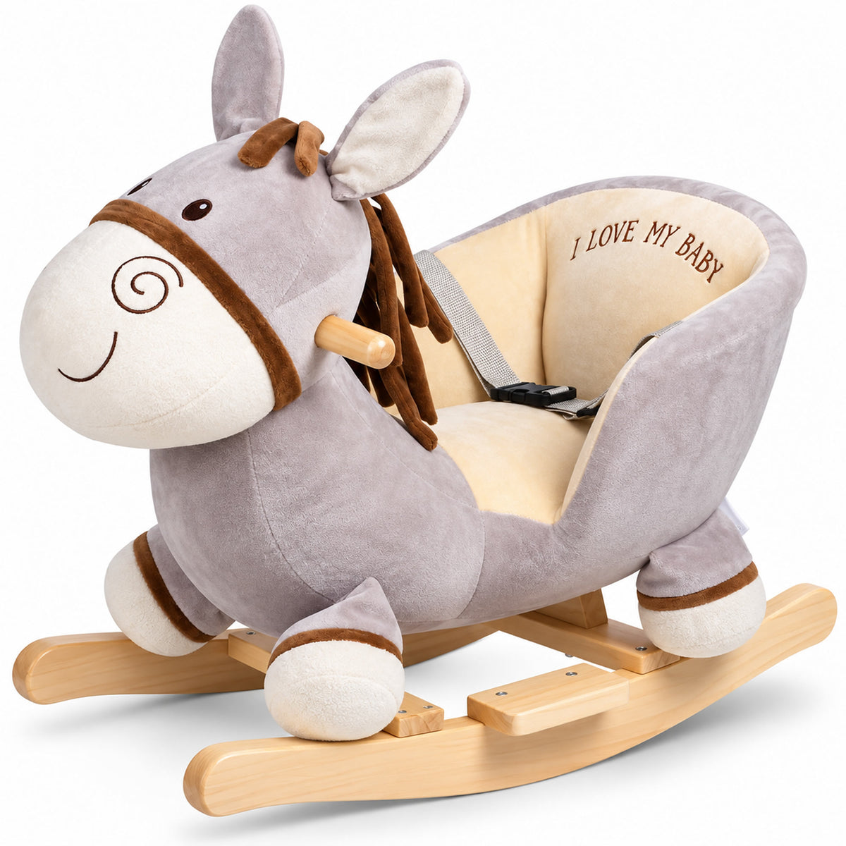 babyGO Schaukeltier Esel mit Sound – Schaukeltier ab 6 Monaten