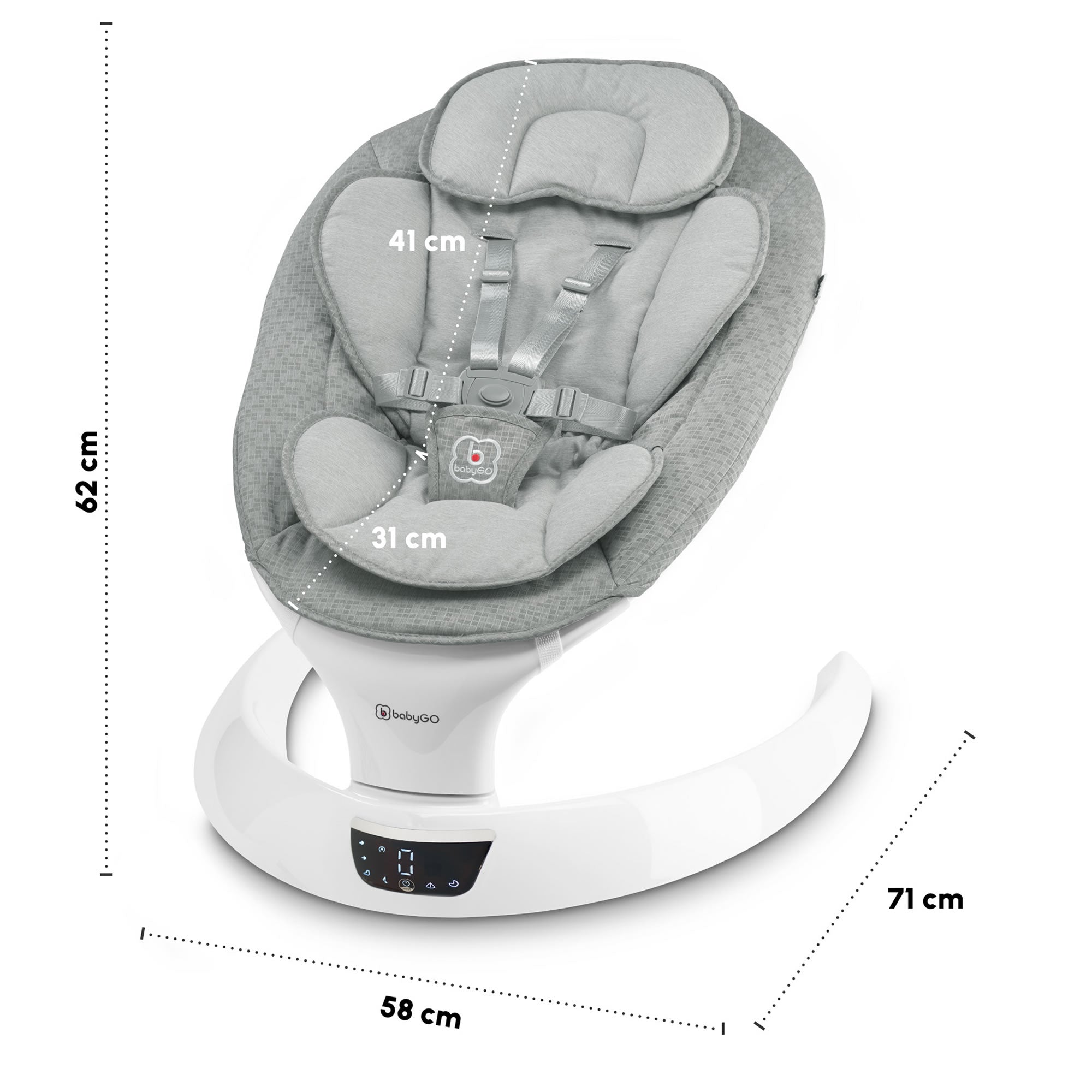 BabyGo Babywippe Elektrische Wippe mit Musik Swing