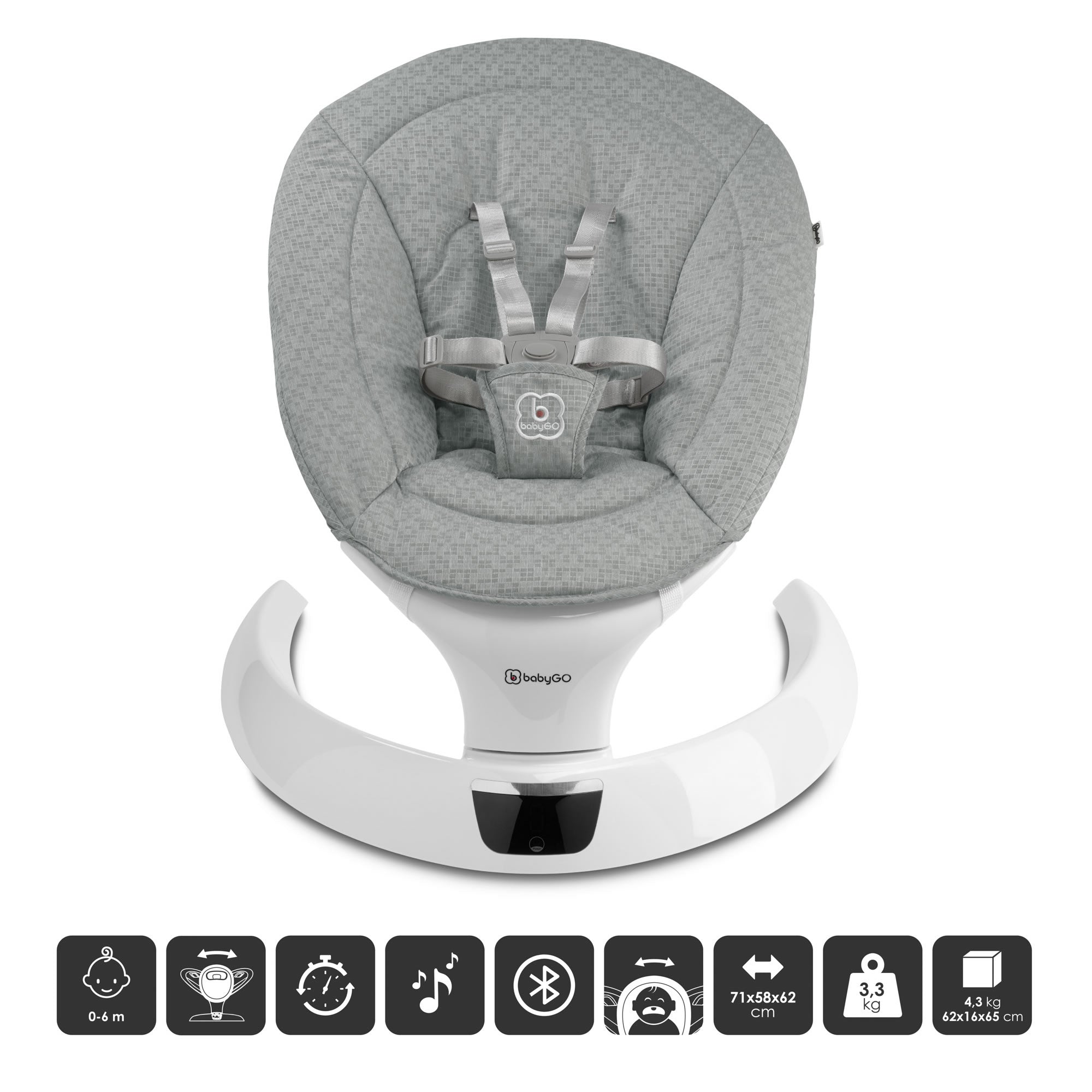 BabyGo Babywippe Elektrische Wippe mit Musik Swing