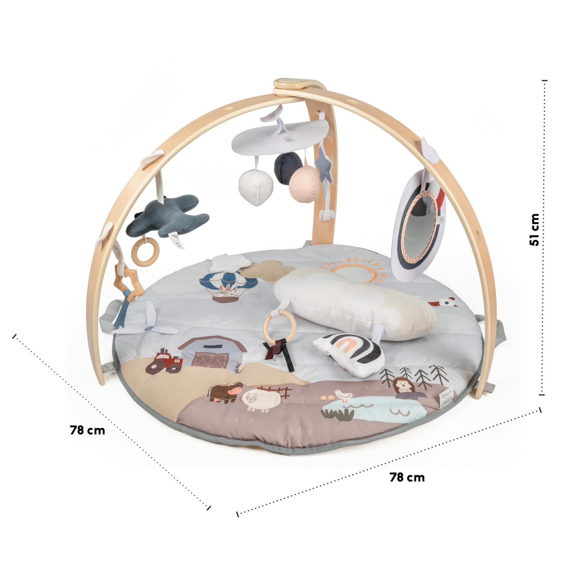 BabyGO Bianca Krabbeldecke mit Spielbogen & Activity Center