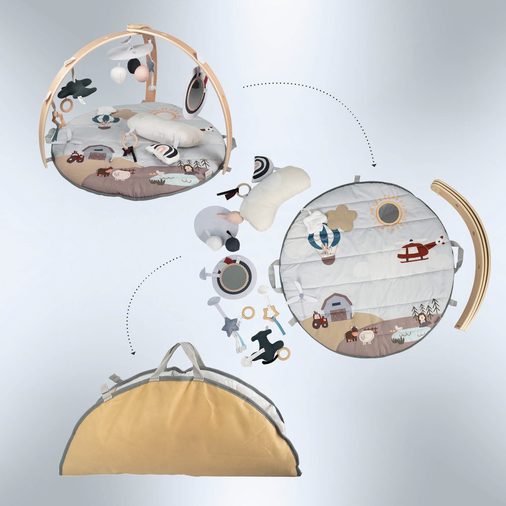 BabyGO Bianca Krabbeldecke mit Spielbogen & Activity Center