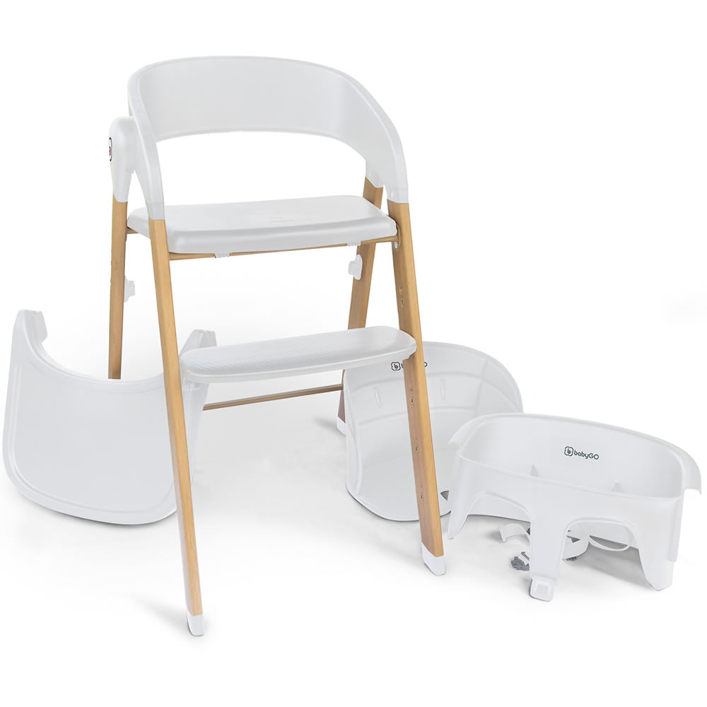 BabyGO Levels Hochstuhl 4in1 mit Babywippe – Mitwachsender Kinderhochstuhl