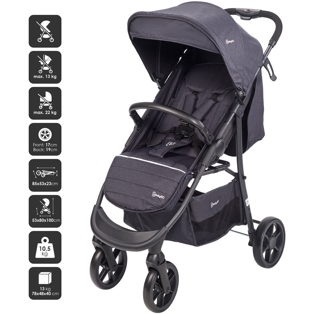 BabyGo Kinderwagen 3in1 Styles Komplettset inkl. Babyschale