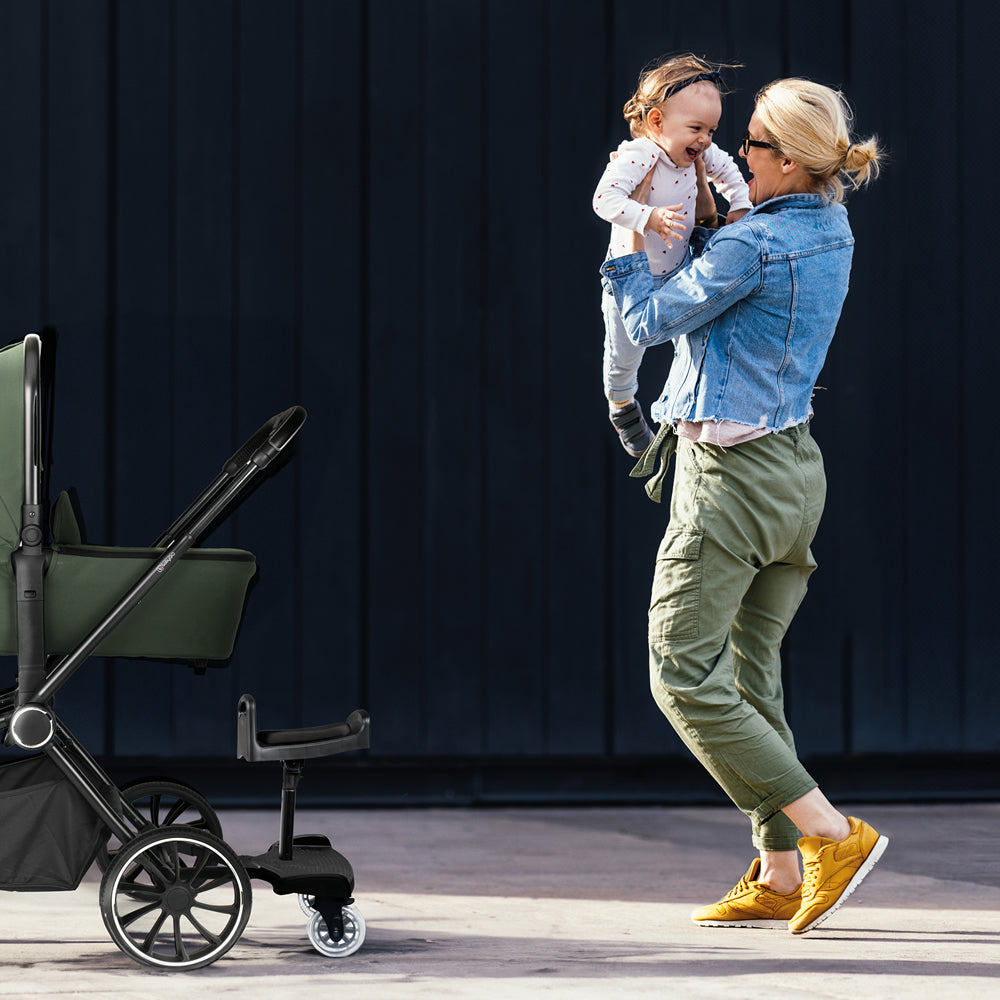 BabyGo Buggy Board mit Sitz Kinderwagen Kiddy Trittbrett WeGo