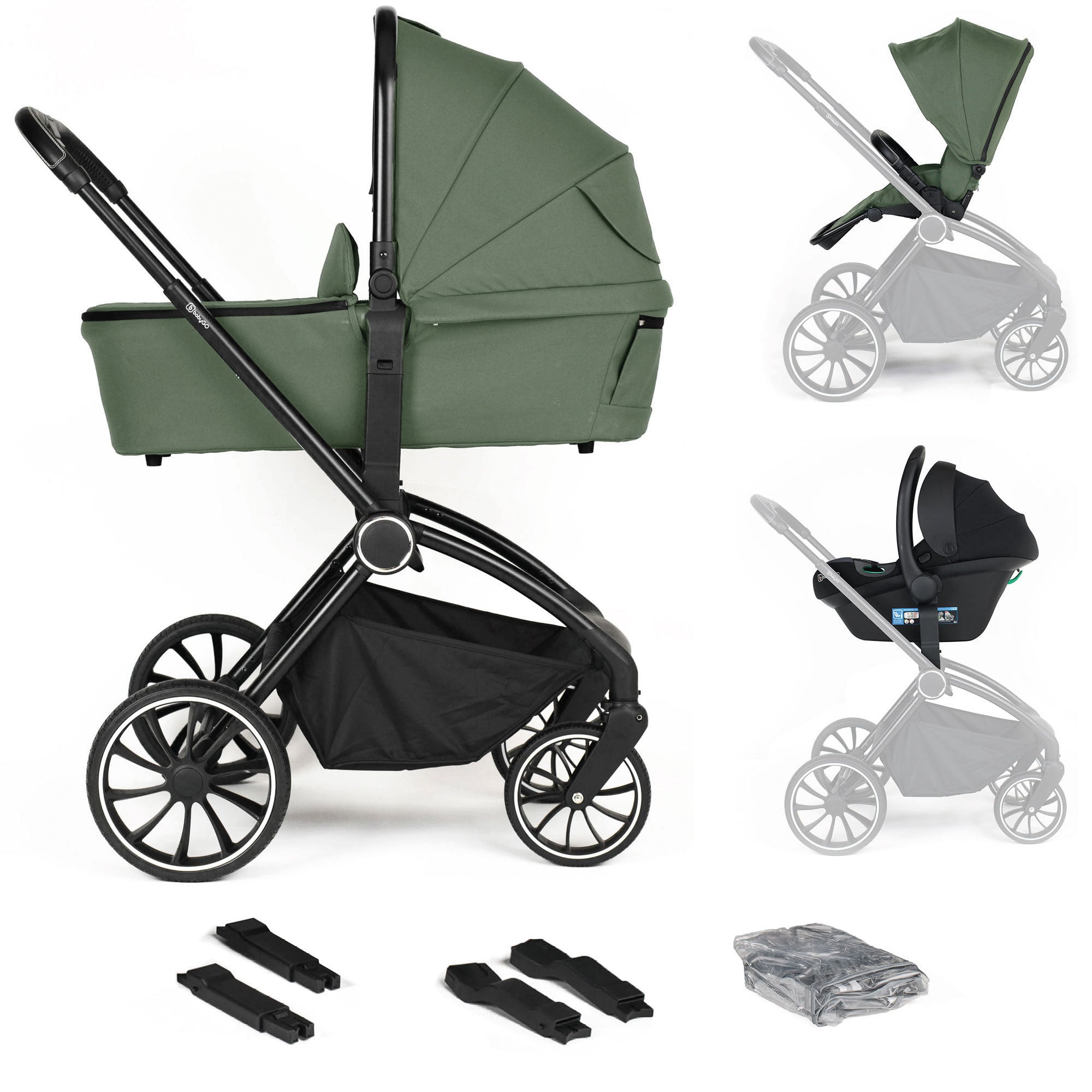 BabyGo Kinderwagen Harmony 3in1 Komplettset inkl. Babyschale
