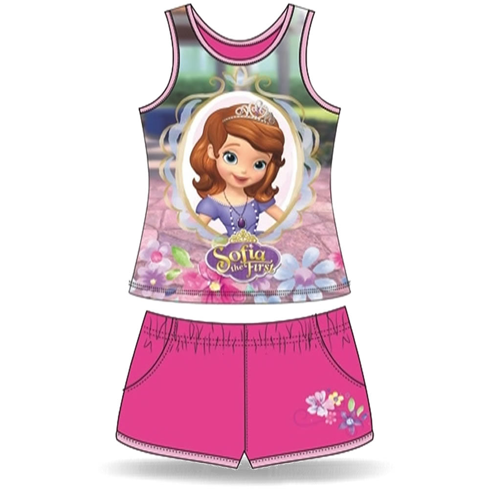 Prinzessin Sofia Shirt Top 2 Teiler Kurze Hose Mädchen Kinder Disney