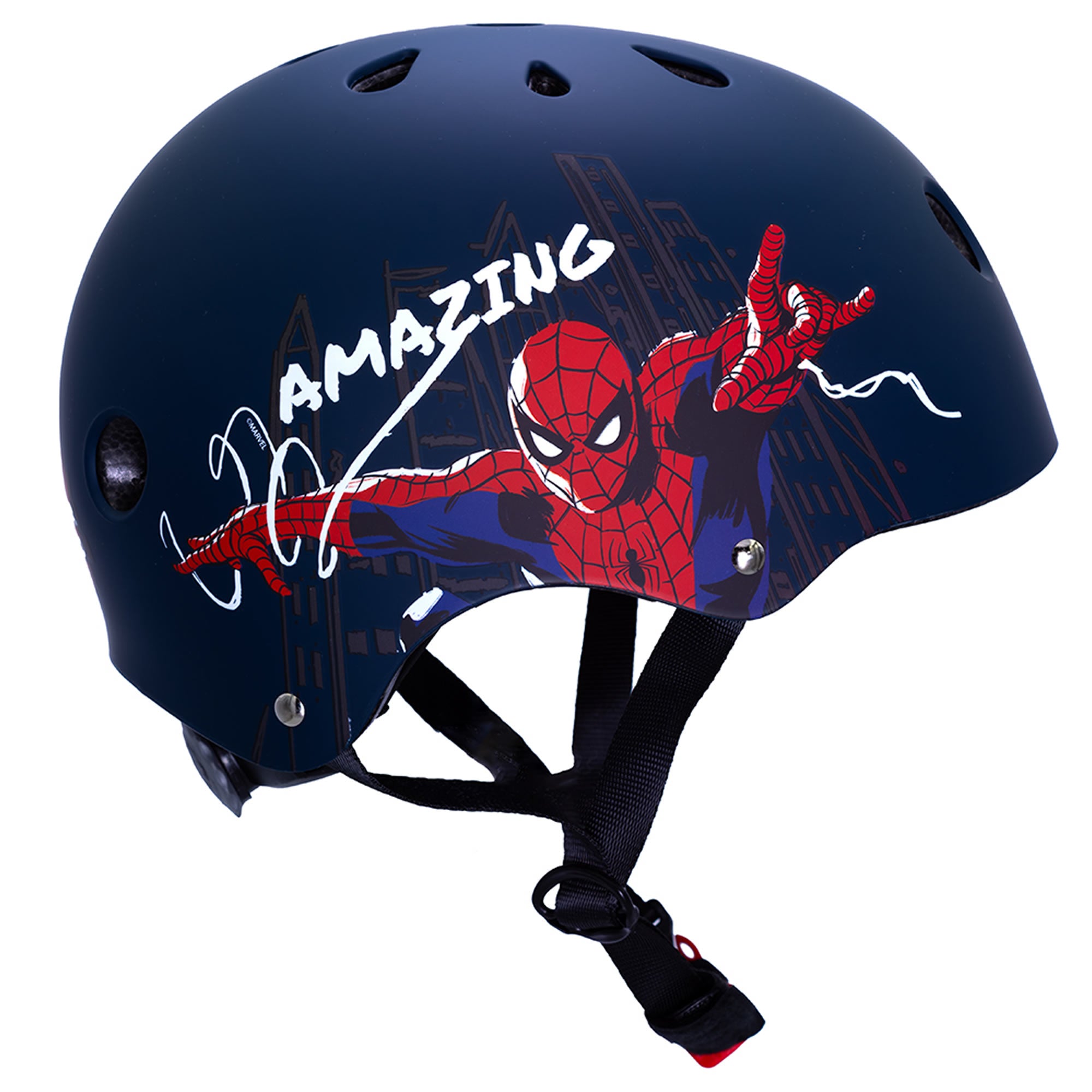 Spider-Man Skaterhelm Fahrradhelm Kinder Helm verstellbar 52 - 56 cm Blau
