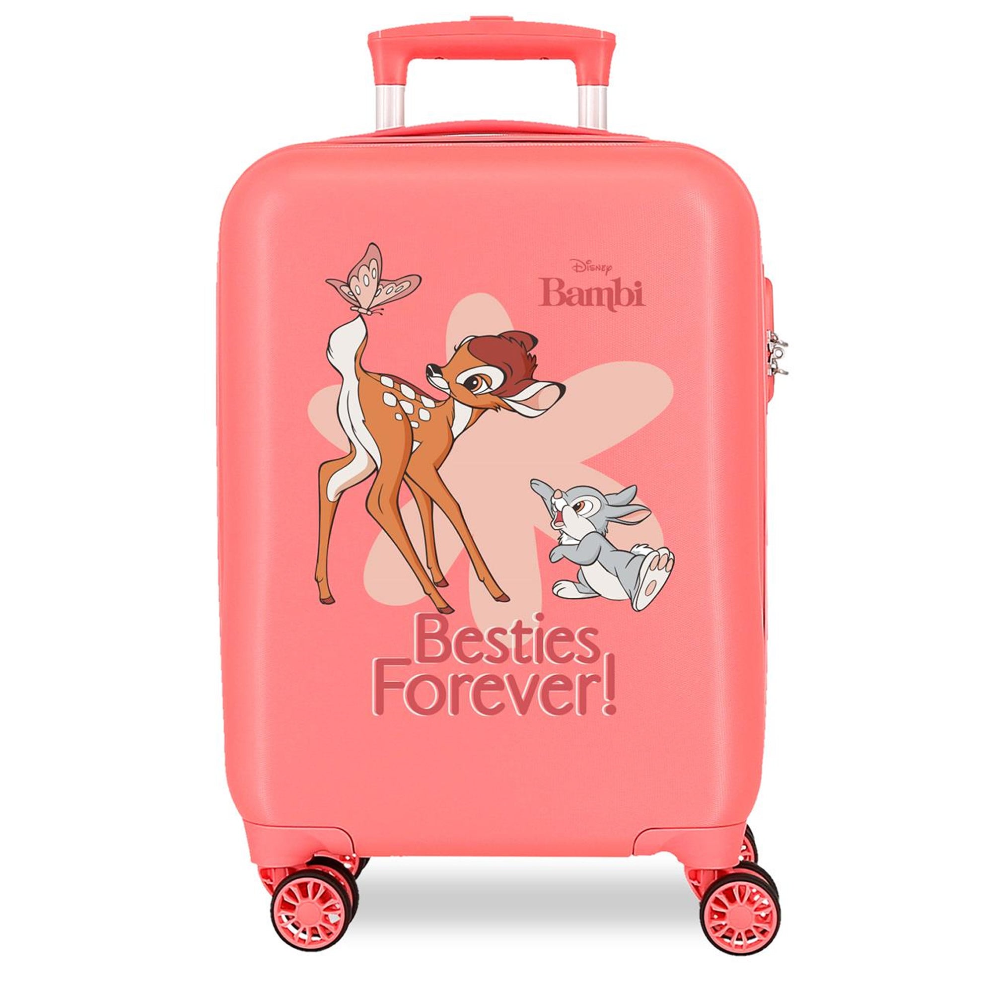 Bambi Kinder Koffer Trolley 50 cm – Hartschale Rosa „Besties Forever“