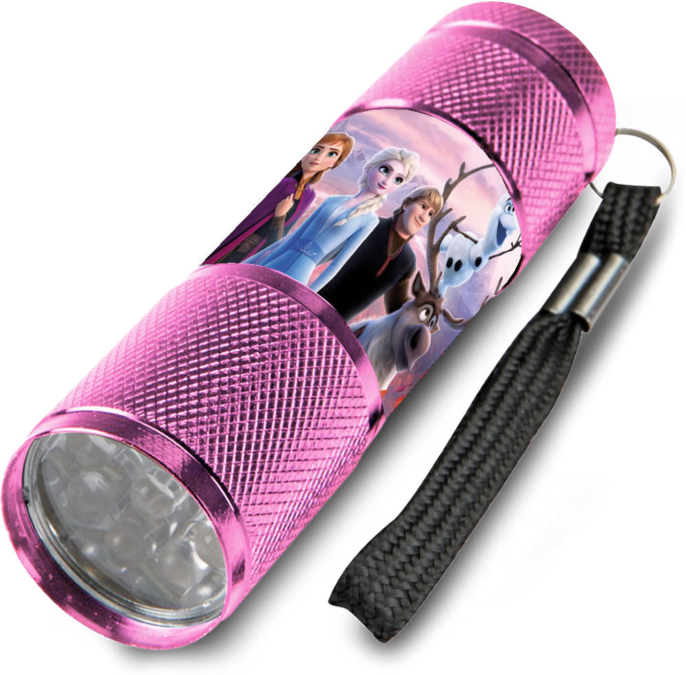 Frozen Kinder LED Taschenlampe Alu Anna und Elsa Pink