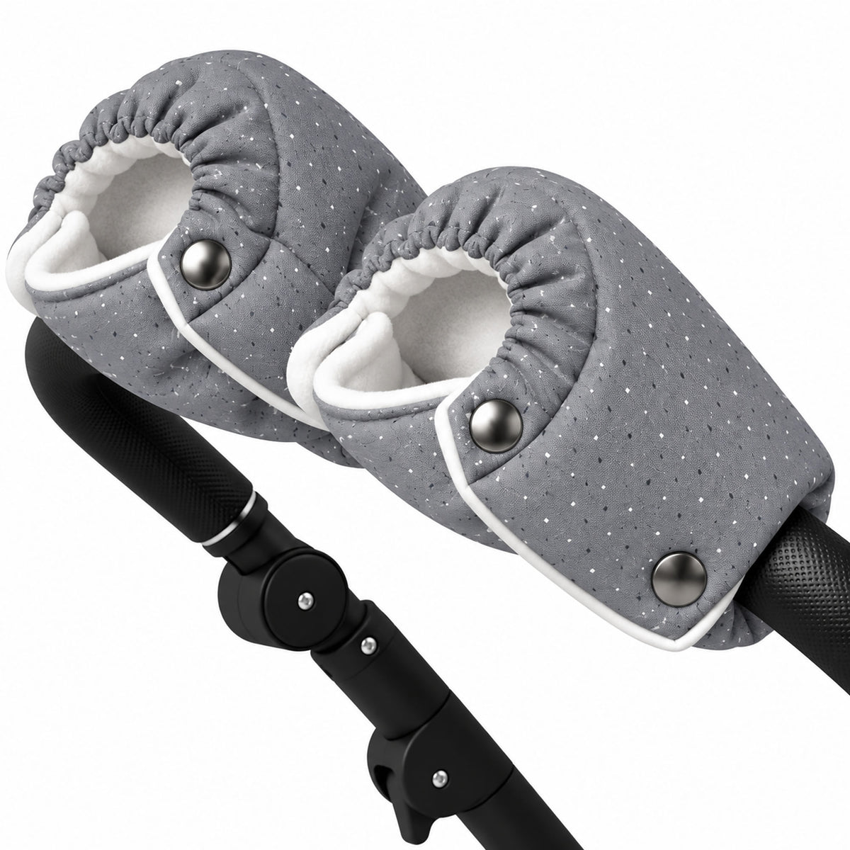 Kinderwagen Handschuhe Punkte Grau – Handwärmer mit Fleece