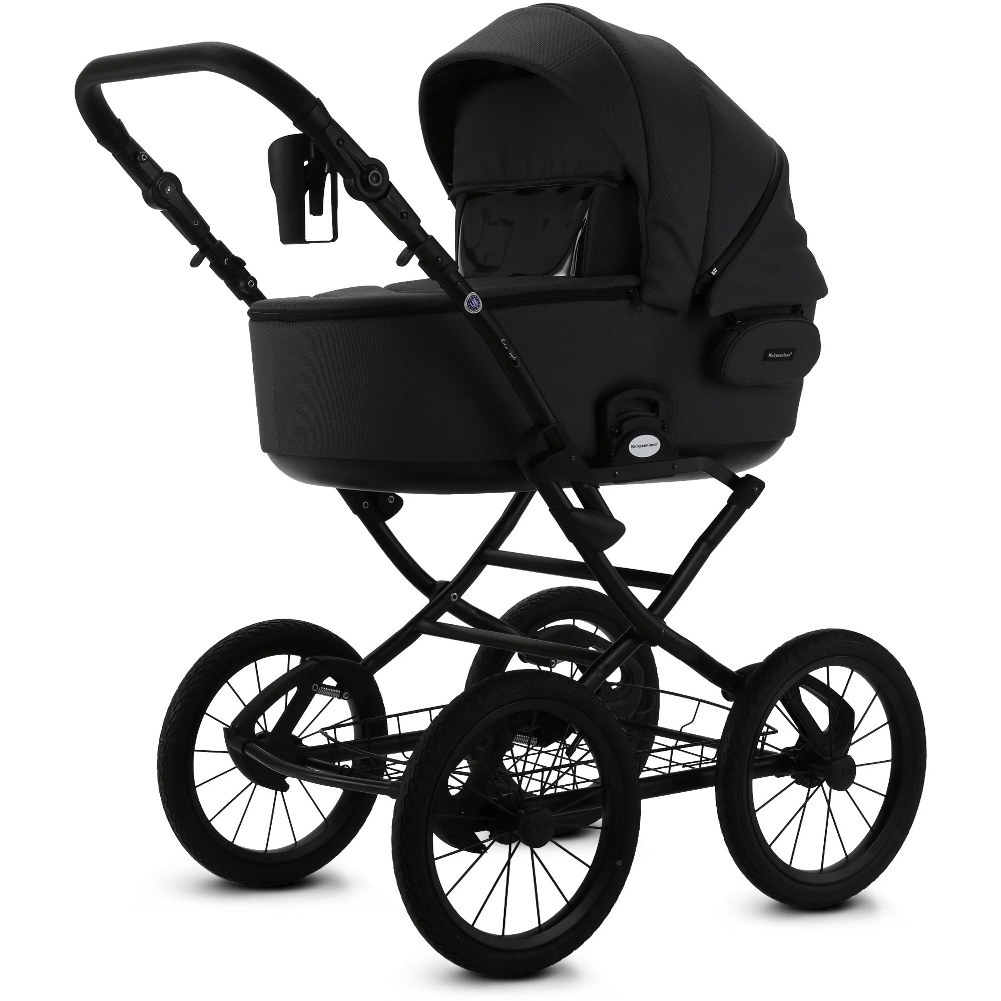 Knirpsenland Retro Style 2.0 Kinderwagen Anthrazit – Edler Dark Elegance 2in1 Kombikinderwagen
