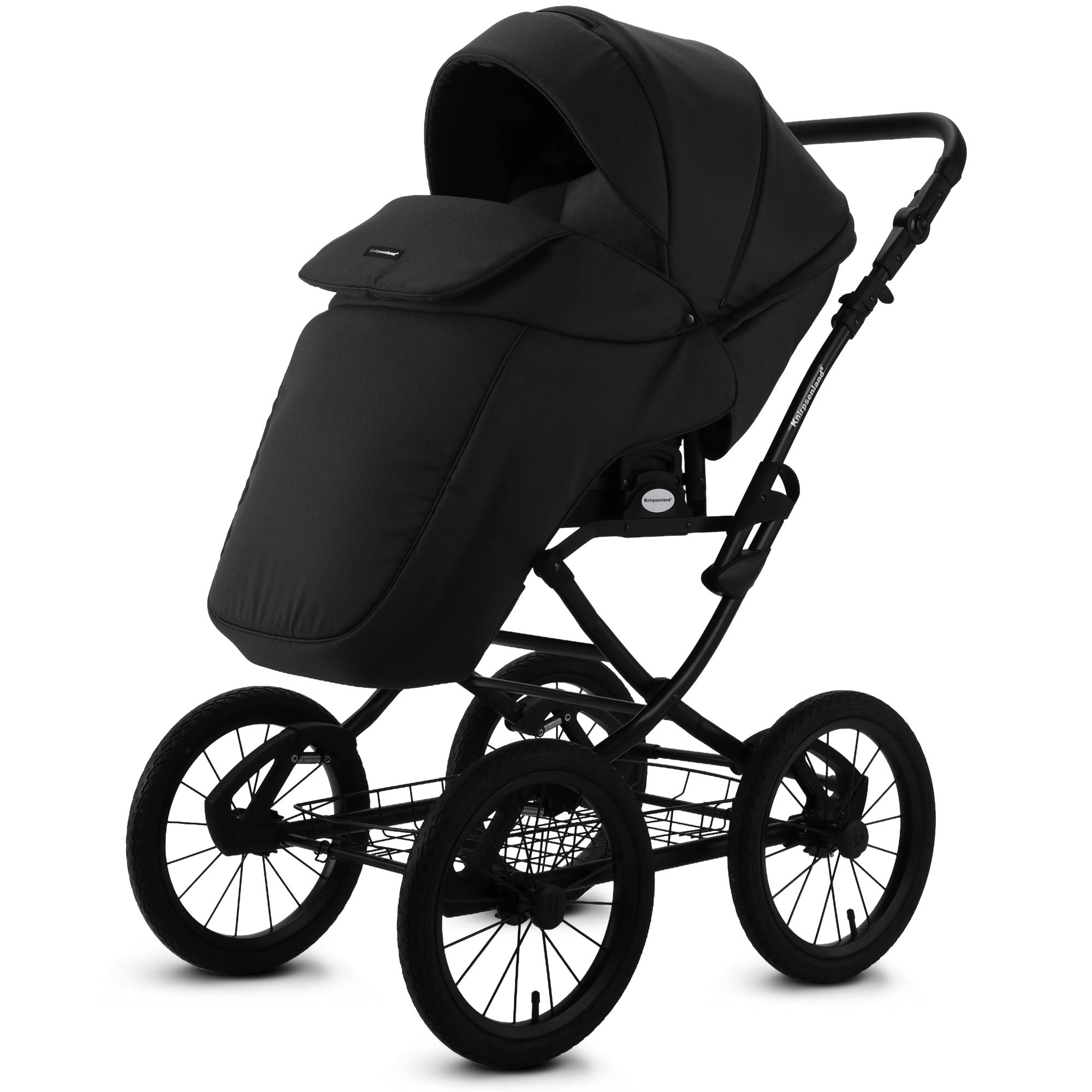 Knirpsenland Retro Style 2.0 Kinderwagen Anthrazit – Edler Dark Elegance 2in1 Kombikinderwagen