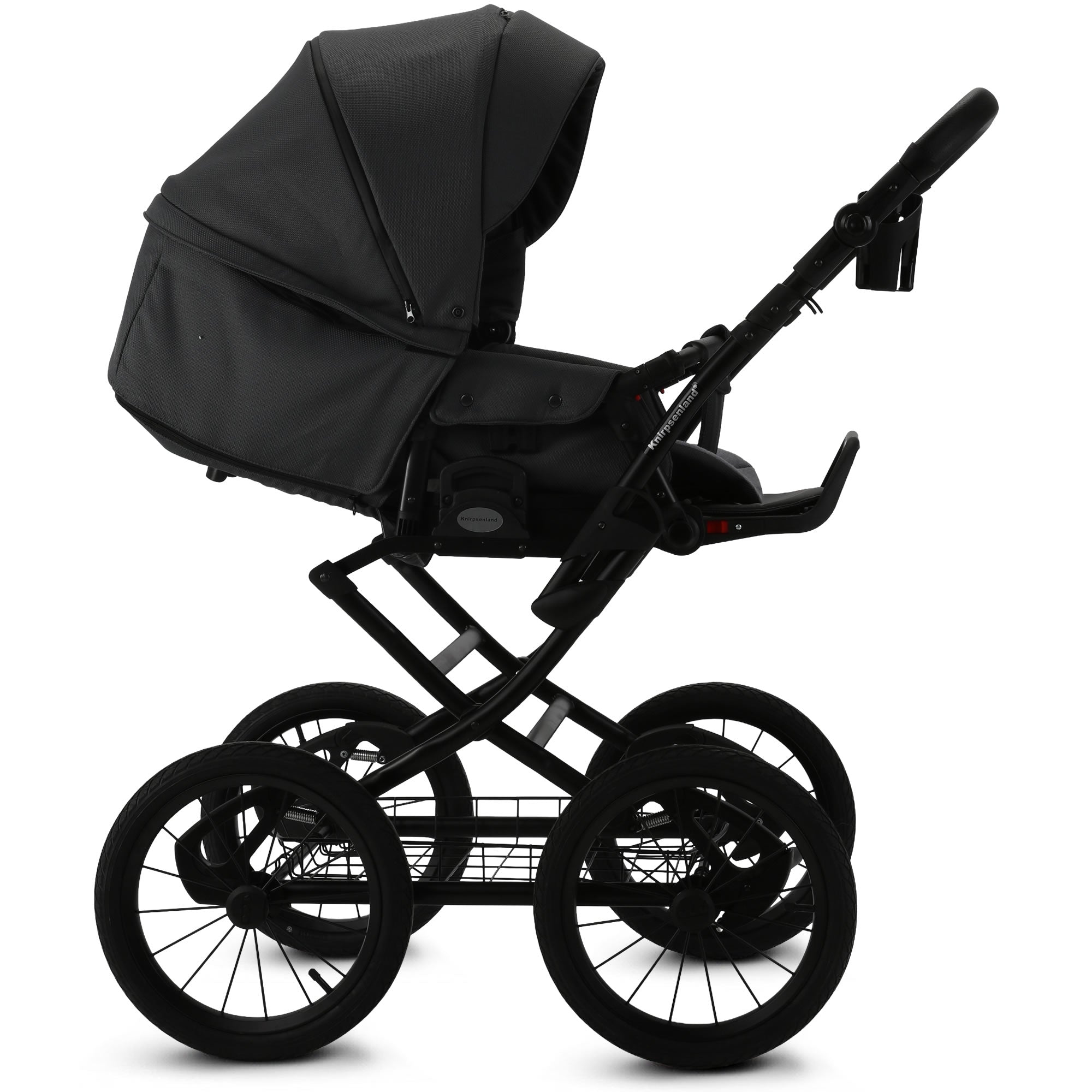 Knirpsenland Retro Style 2.0 Kinderwagen Anthrazit – Edler Dark Elegance 2in1 Kombikinderwagen