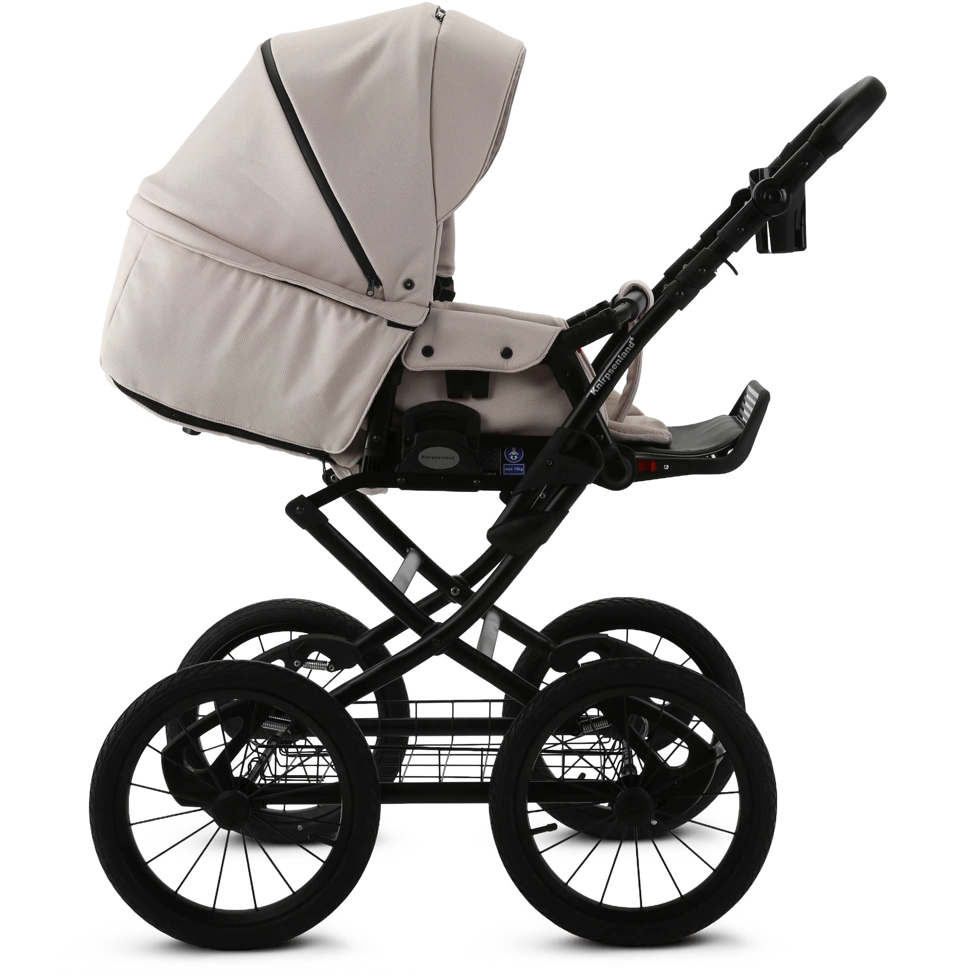 Knirpsenland Retro Style 2.0 Kinderwagen Hellbeige – neutral für Jungen & Mädchen
