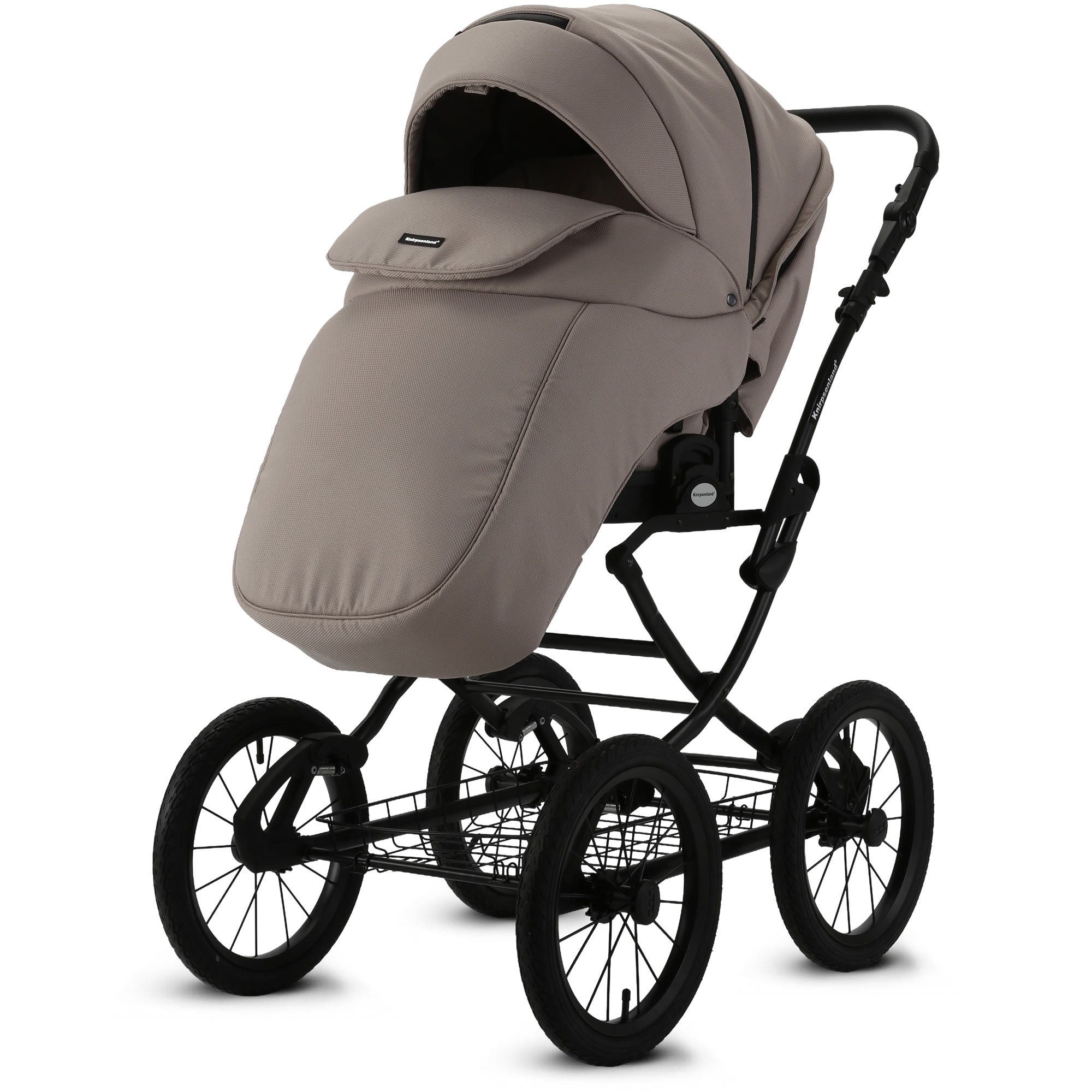 Knirpsenland Retro Style 2.0 Kinderwagen Cappuccino – Edler Kombikinderwagen in Braunbeige