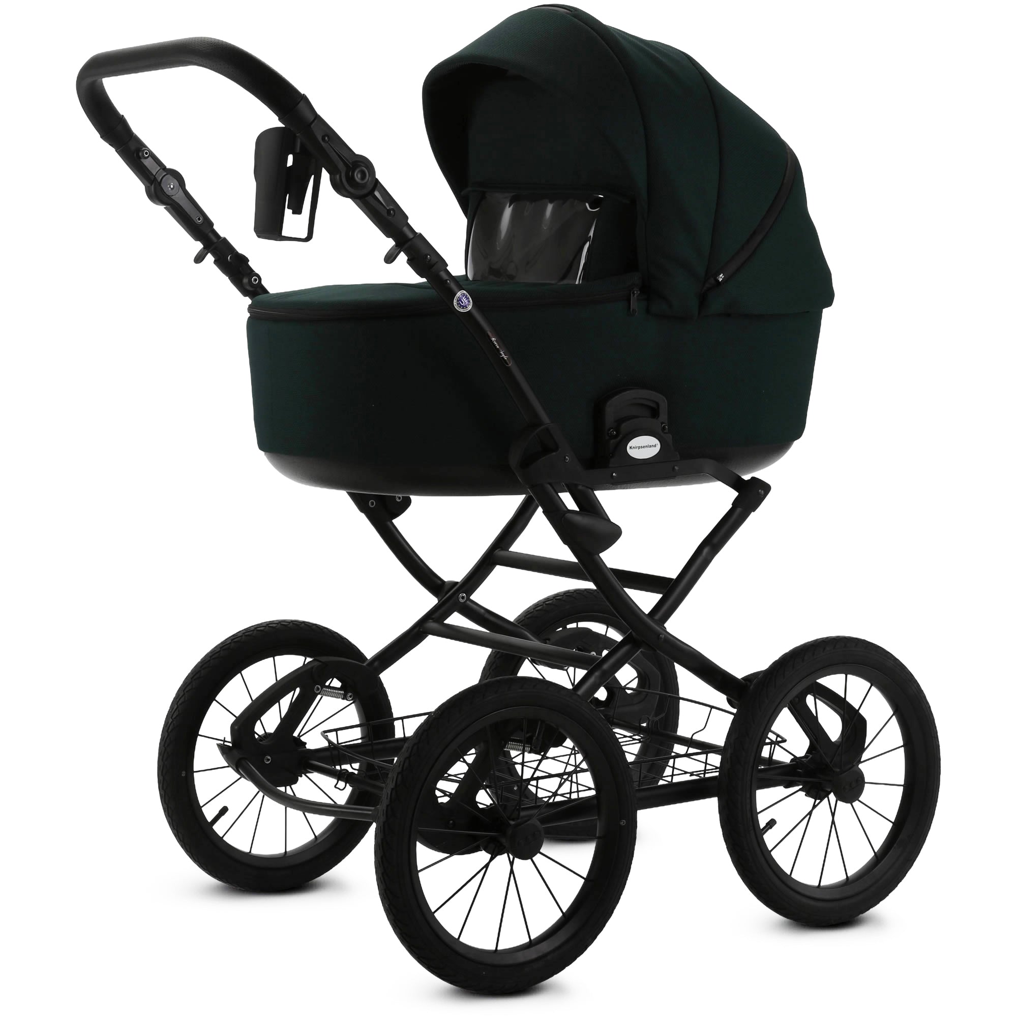 Knirpsenland Retro Style 2.0 Kinderwagen Grün – Edler 2in1 Kombikinderwagen Forest Green