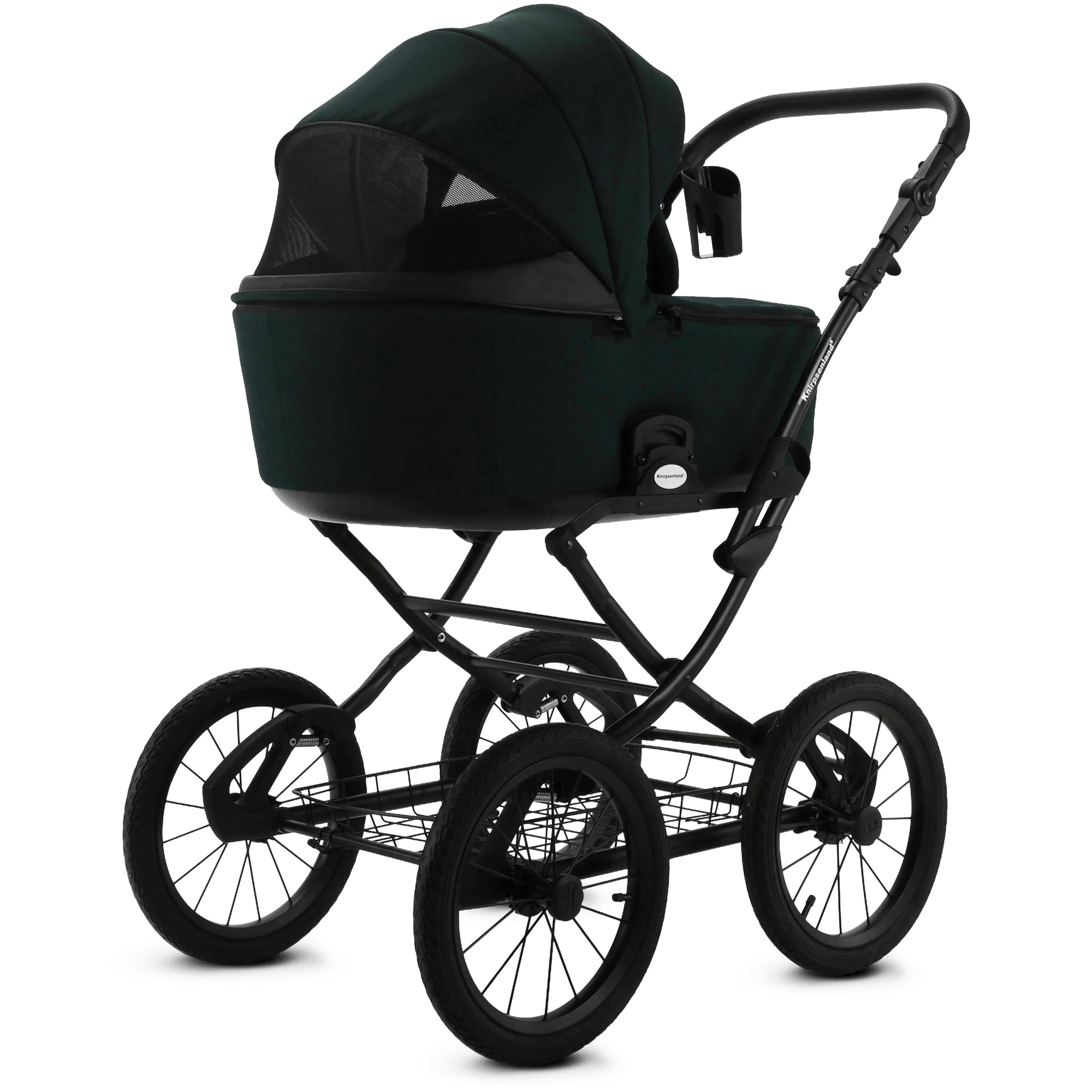 Knirpsenland Retro Style 2.0 Kinderwagen Grün – Edler 2in1 Kombikinderwagen Forest Green