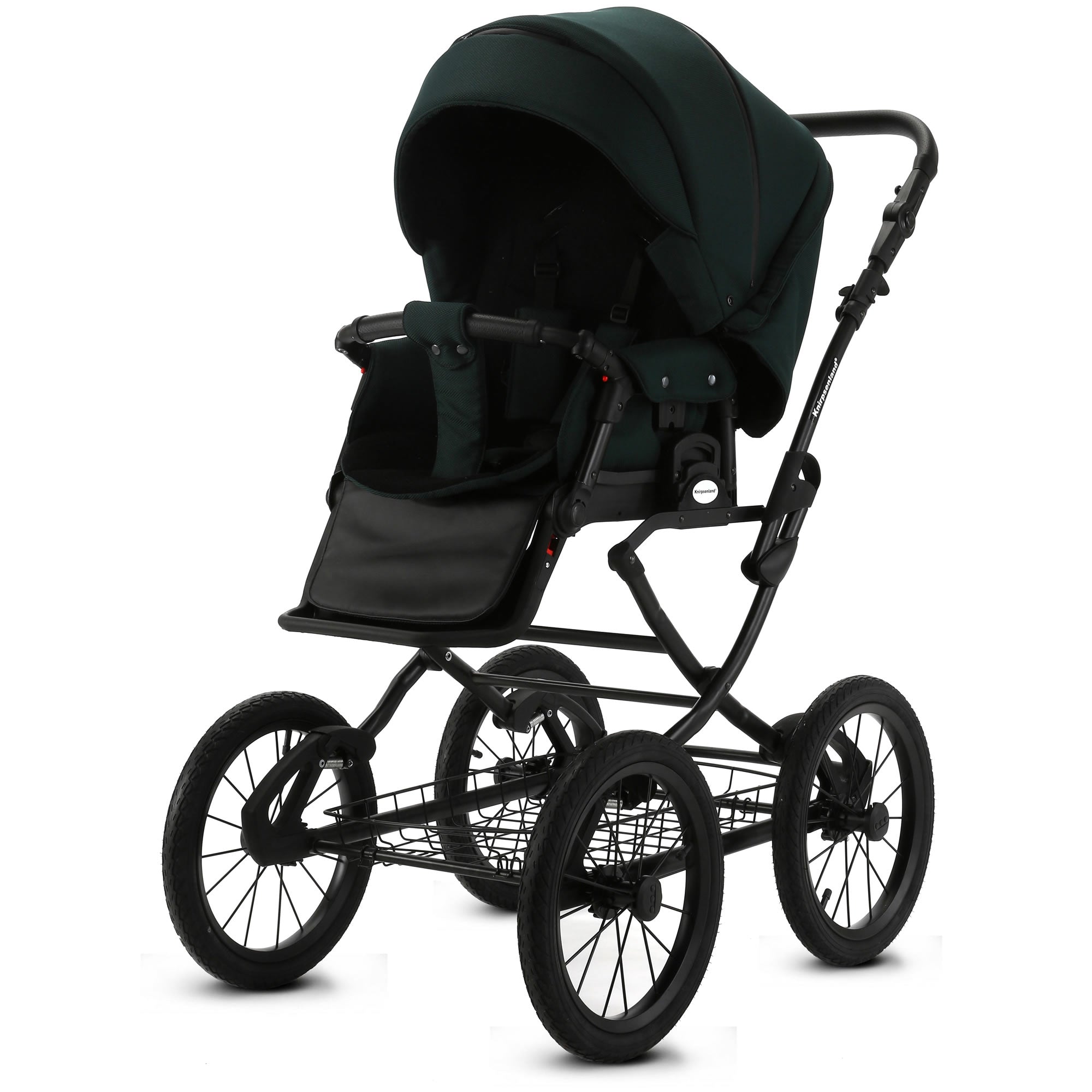 Knirpsenland Retro Style 2.0 Kinderwagen Grün – Edler 2in1 Kombikinderwagen Forest Green