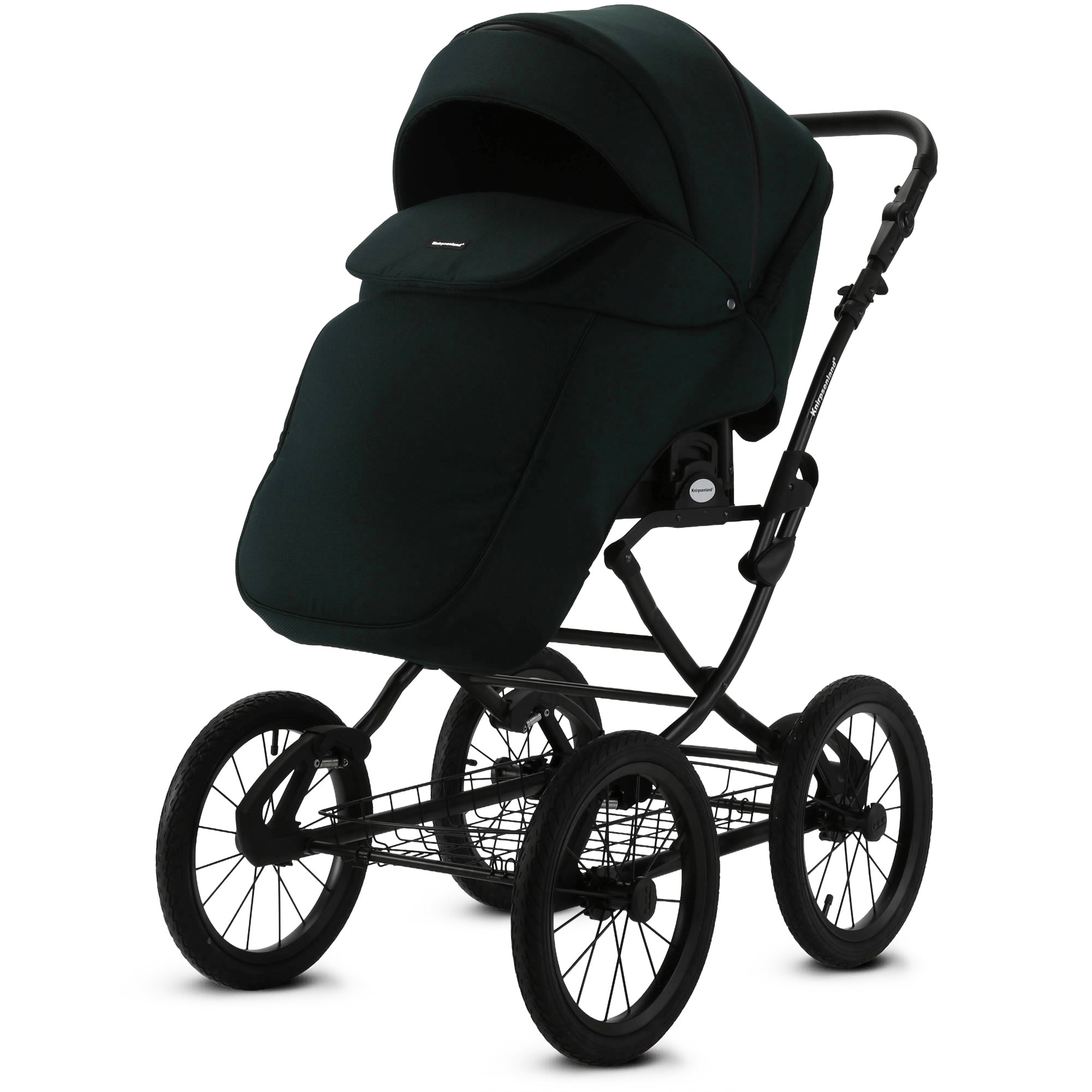 Knirpsenland Retro Style 2.0 Kinderwagen Grün – Edler 2in1 Kombikinderwagen Forest Green
