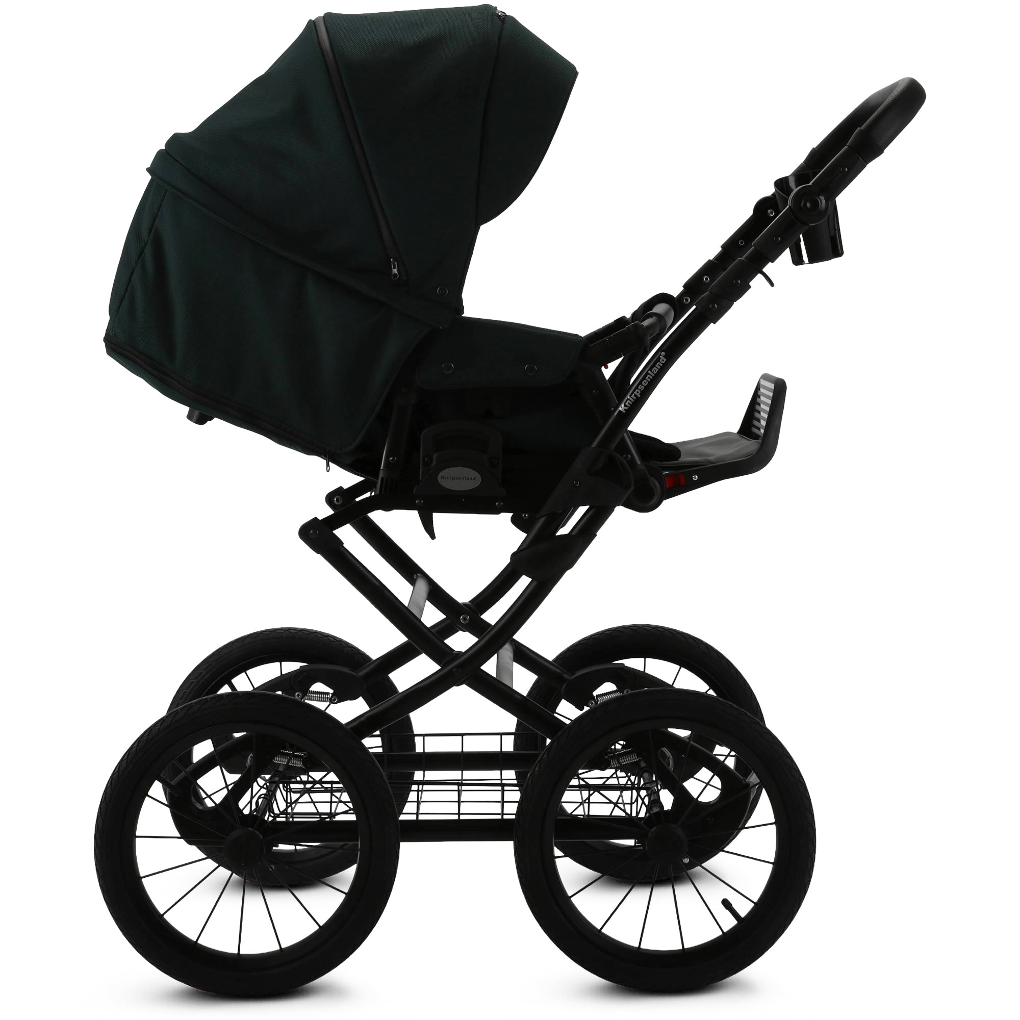 Knirpsenland Retro Style 2.0 Kinderwagen Grün – Edler 2in1 Kombikinderwagen Forest Green
