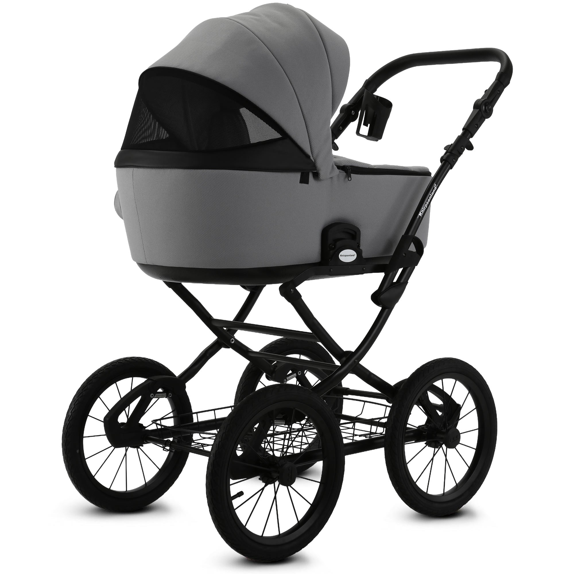 Knirpsenland Retro Style 2.0 Kinderwagen Grau – Moderner 2in1 Kombikinderwagen Urban Grey
