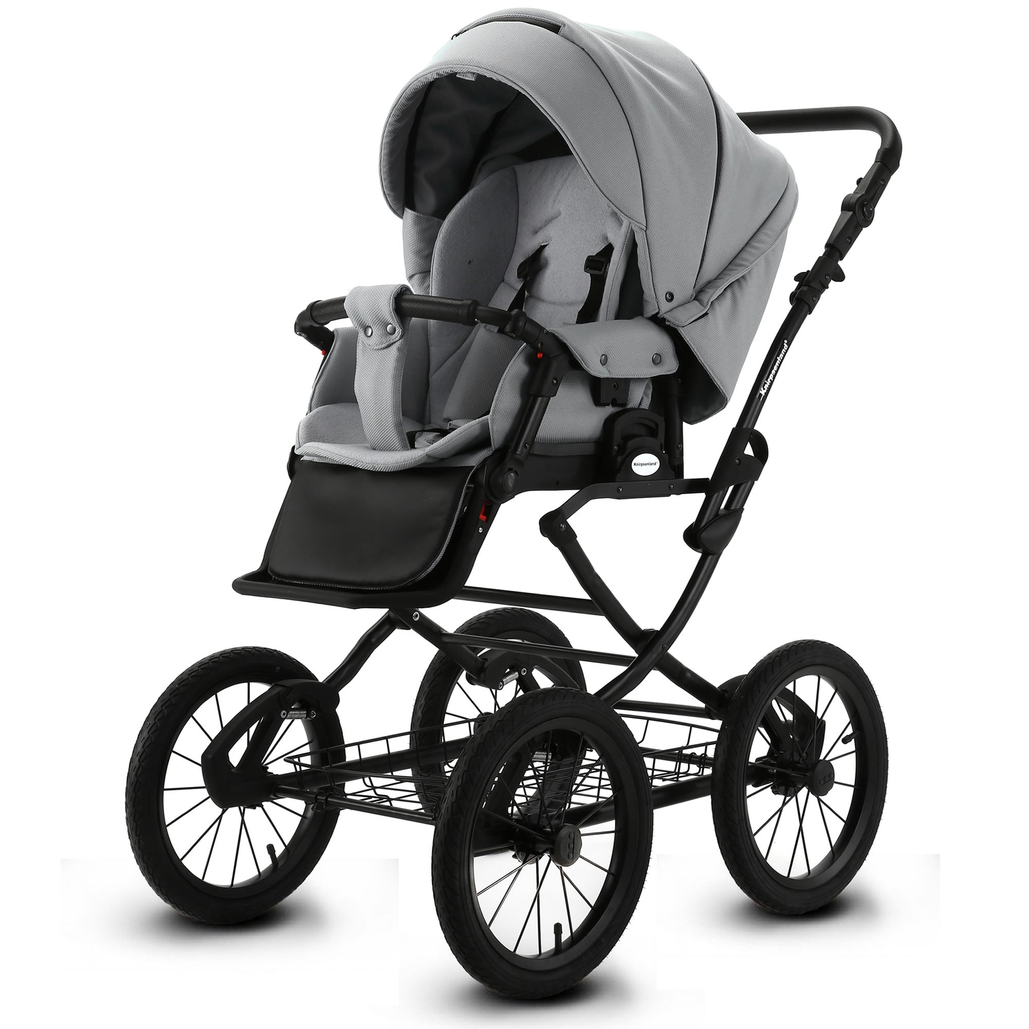 Knirpsenland Retro Style 2.0 Kinderwagen Grau – Moderner 2in1 Kombikinderwagen Urban Grey