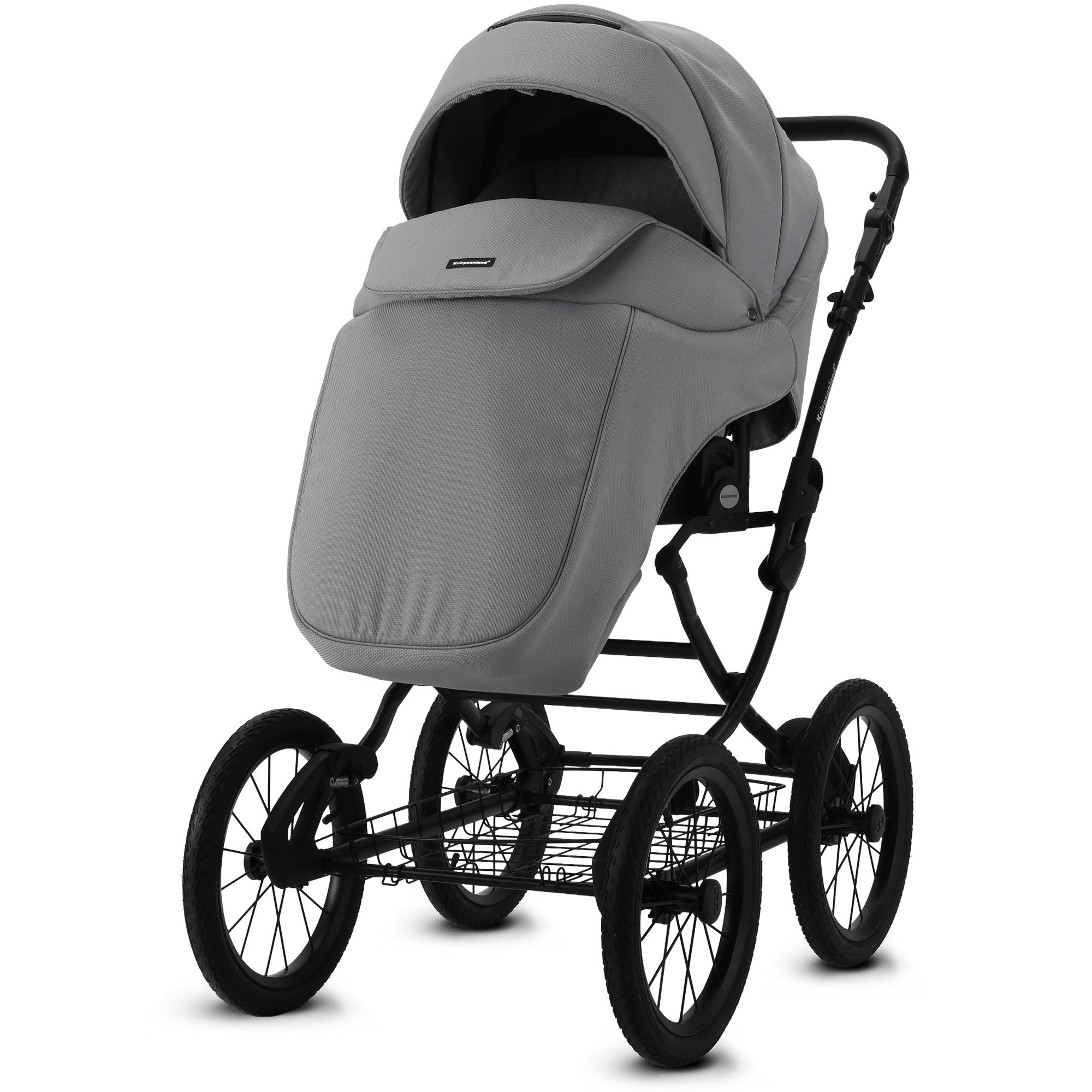 Knirpsenland Retro Style 2.0 Kinderwagen Grau – Moderner 2in1 Kombikinderwagen Urban Grey