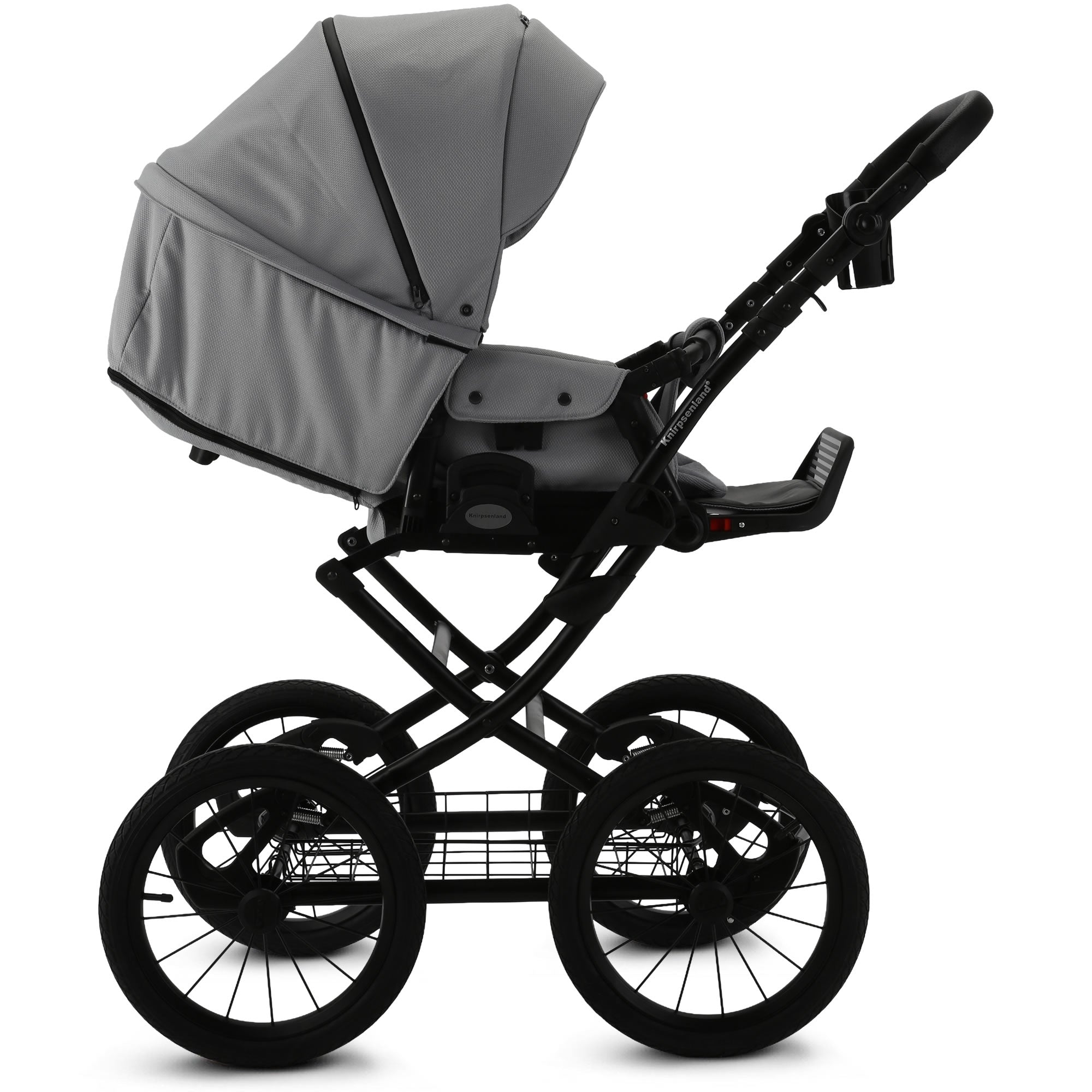 Knirpsenland Retro Style 2.0 Kinderwagen Grau – Moderner 2in1 Kombikinderwagen Urban Grey