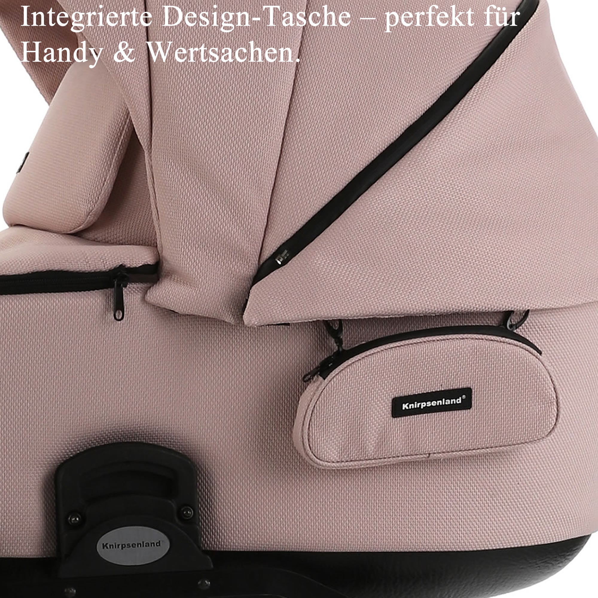 Knirpsenland Retro Style 2.0 Kinderwagen Rosa – Edler Kombikinderwagen mit Babywanne & Sportsitz