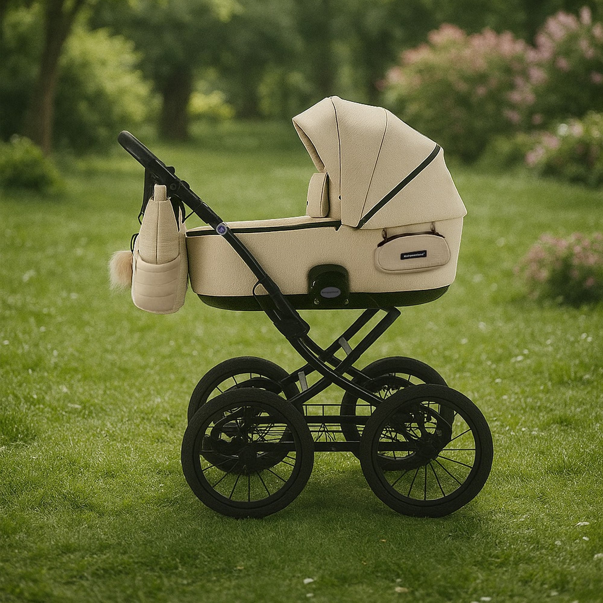 Knirpsenland Retro Style 2.0 Kinderwagen Rosa – Edler Kombikinderwagen mit Babywanne & Sportsitz