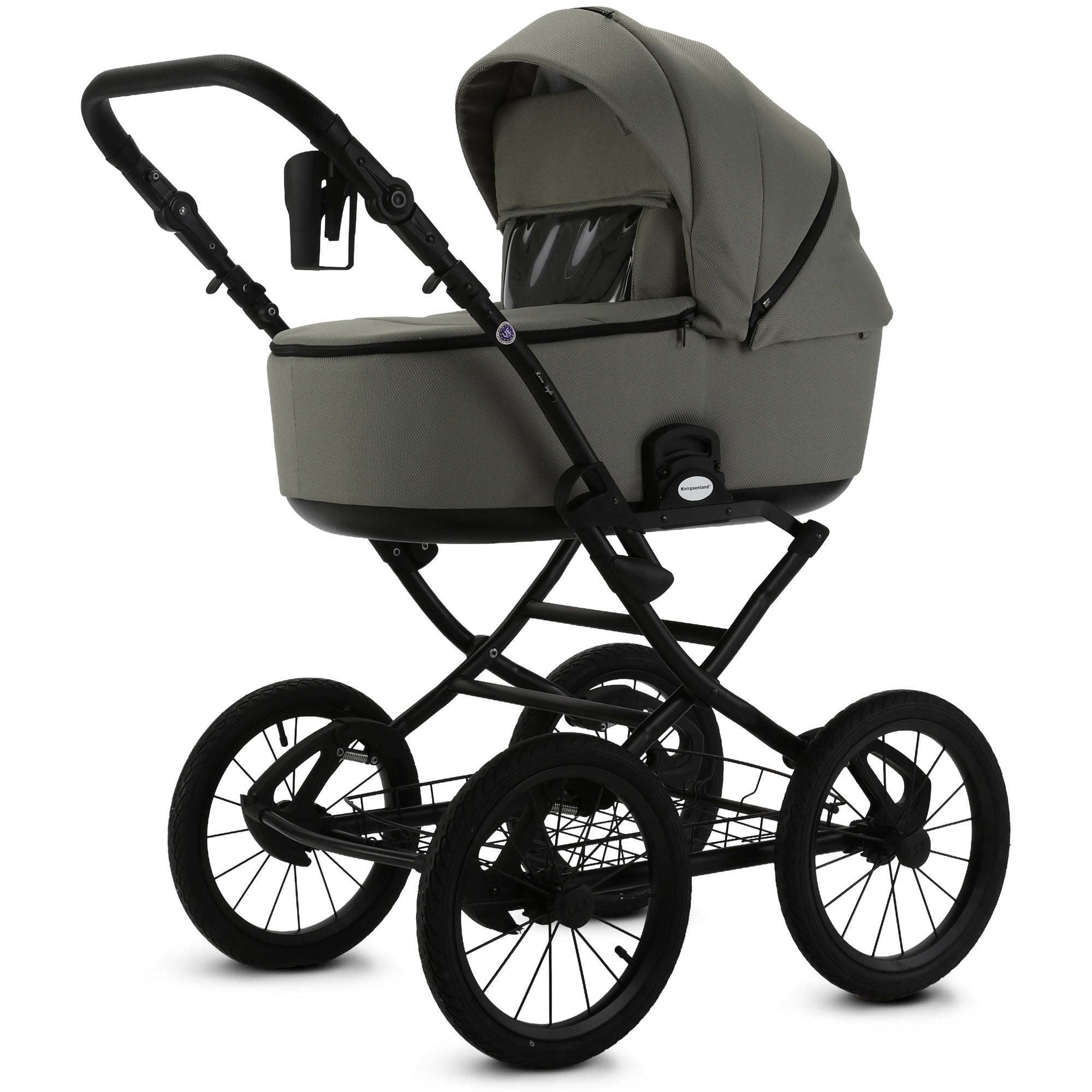 Knirpsenland Retro Style 2.0 Kinderwagen Salbeigrün – Oliv-Ton mit Babywanne & Sportsitz