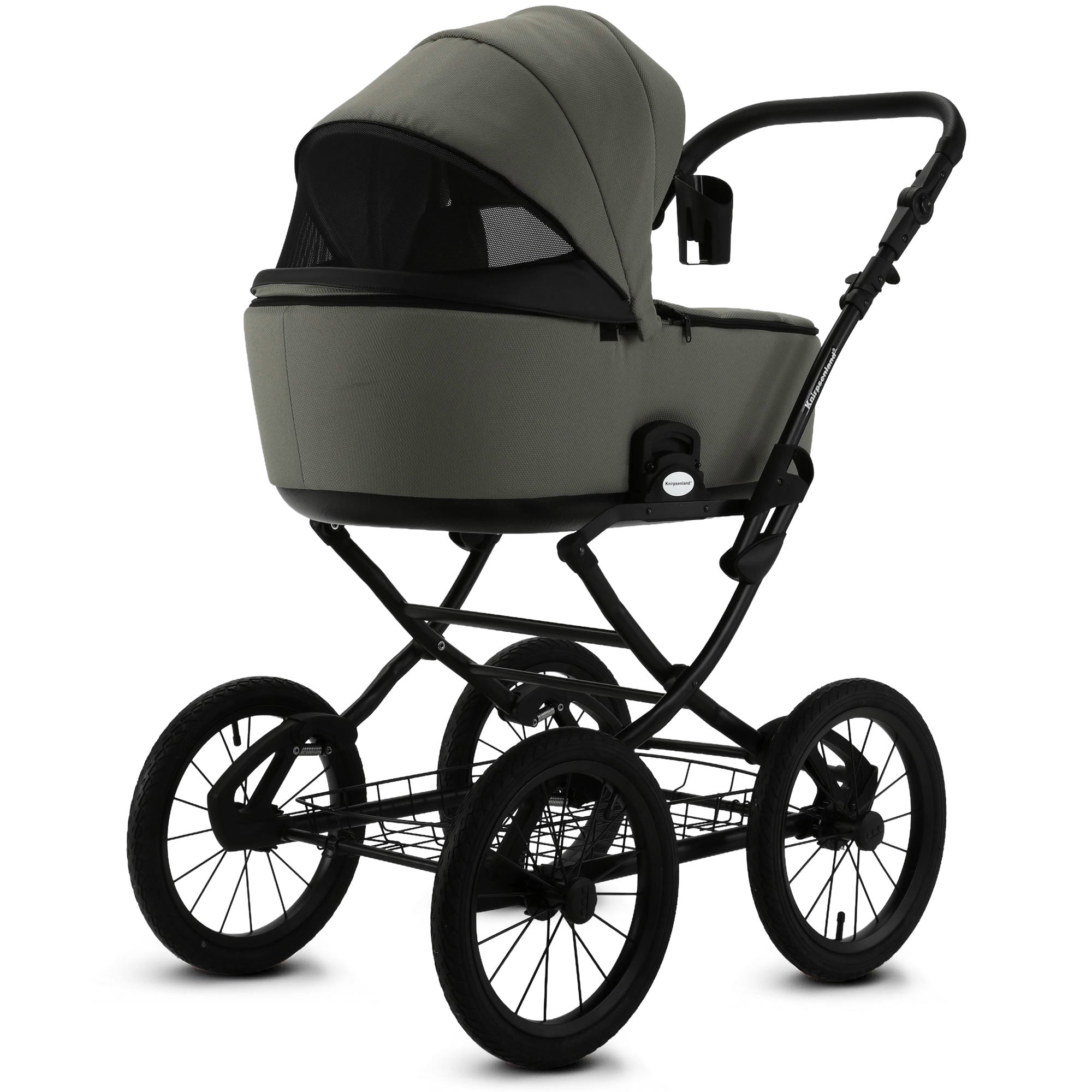Knirpsenland Retro Style 2.0 Kinderwagen Salbeigrün – Oliv-Ton mit Babywanne & Sportsitz